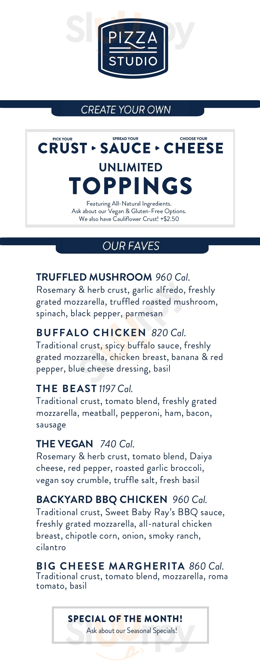 Main Menu - Pizza Studio