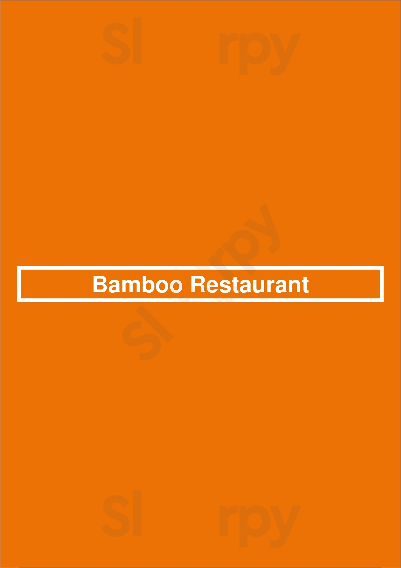 Main Menu - Bamboo Restaurant