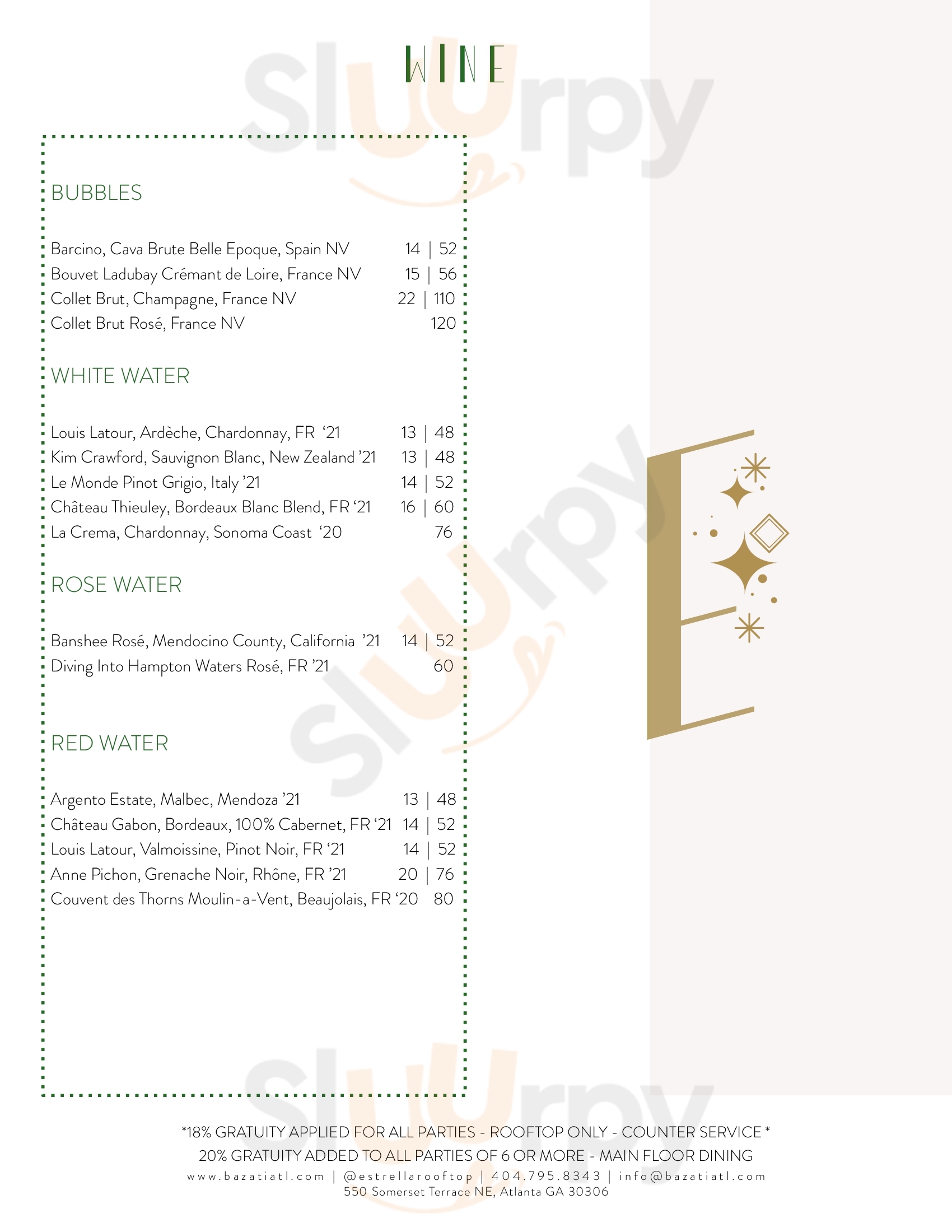 Main Menu - Estrella Rooftop