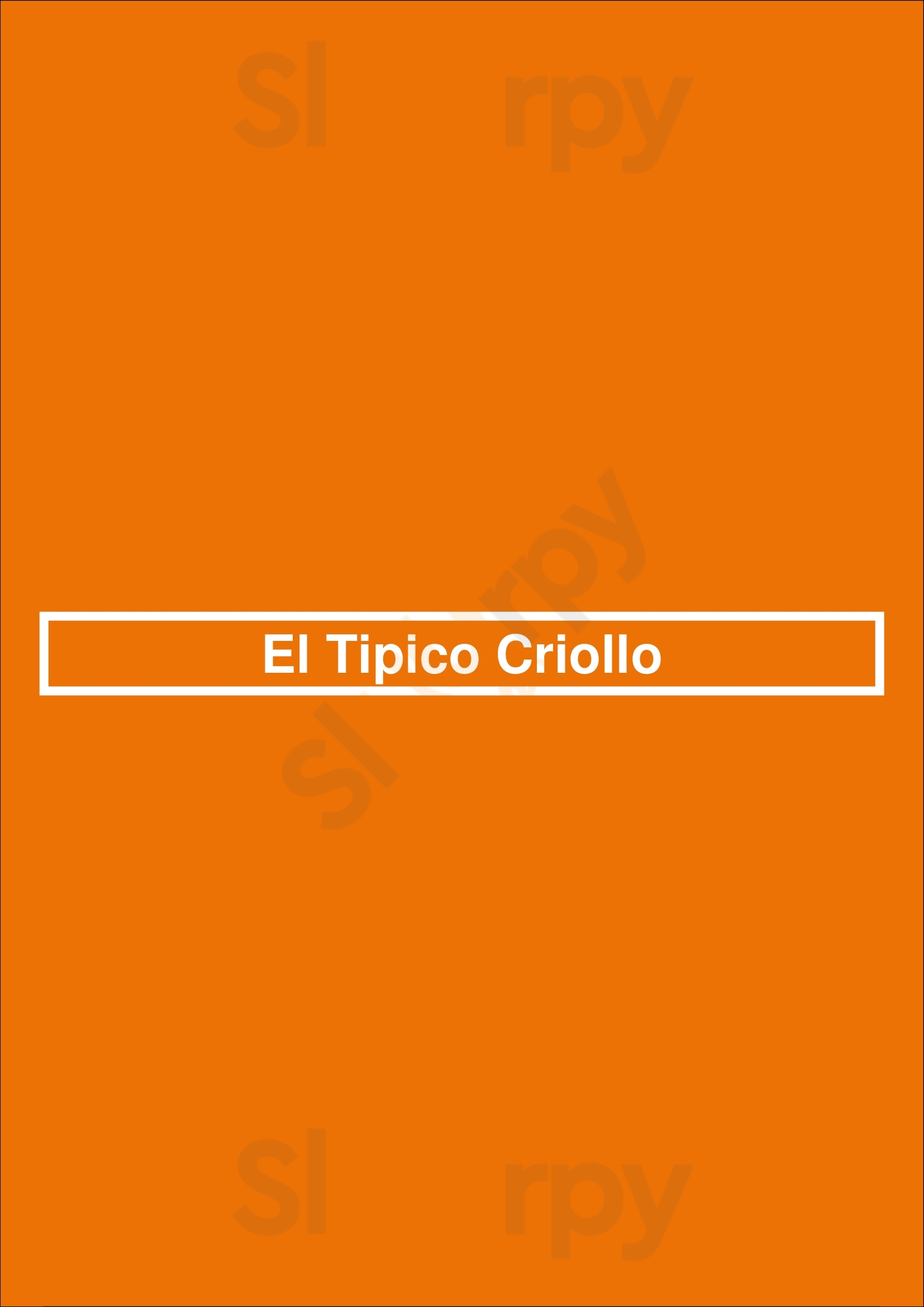El Tipico Criollo Tampa Menu - 1