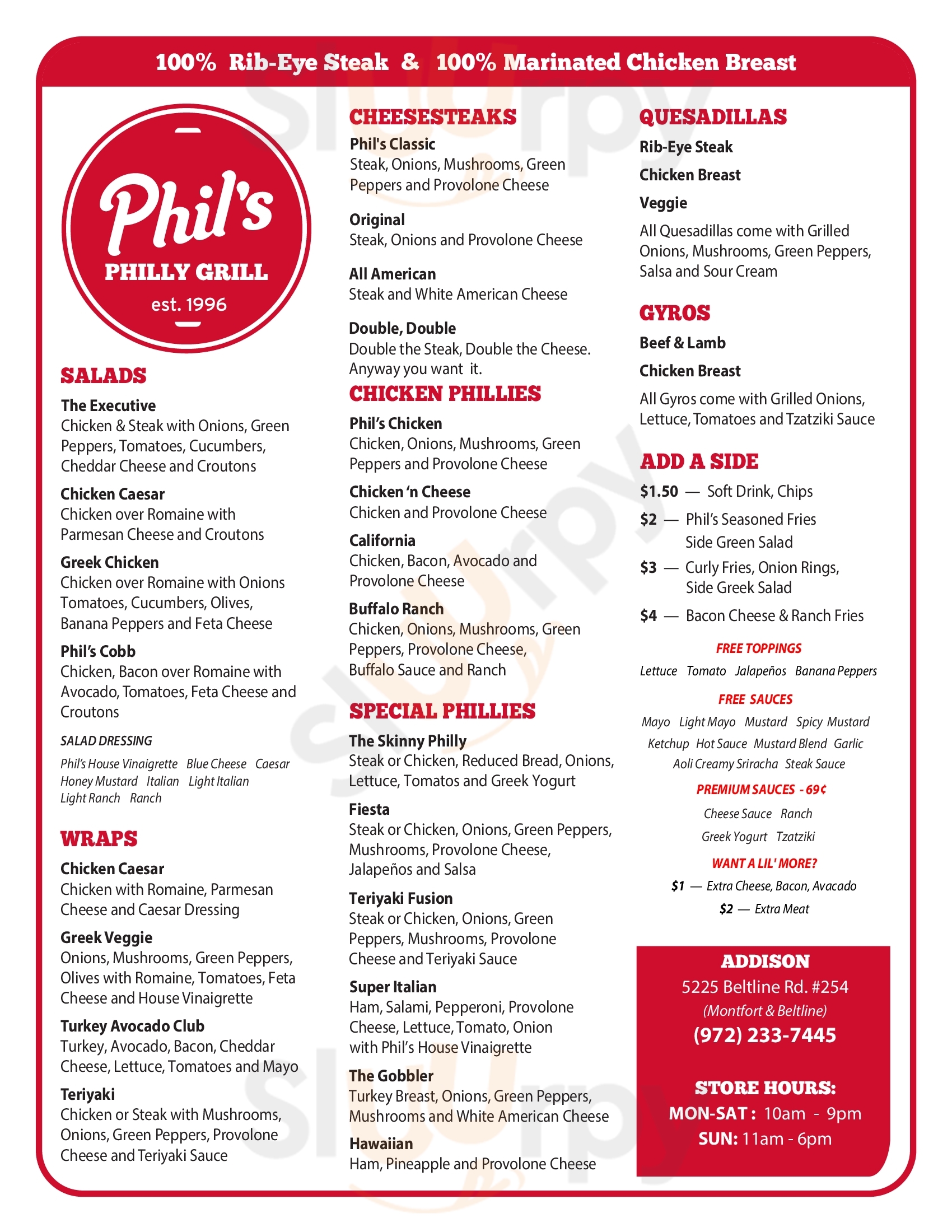 Main Menu - Phil's Philly Grill