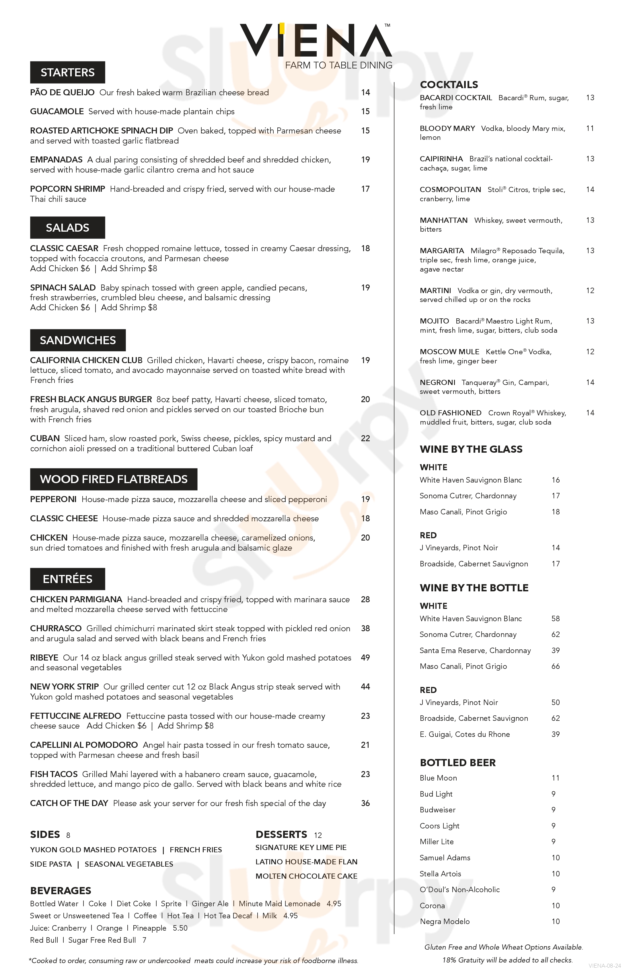 Viena Miami Menu - 1