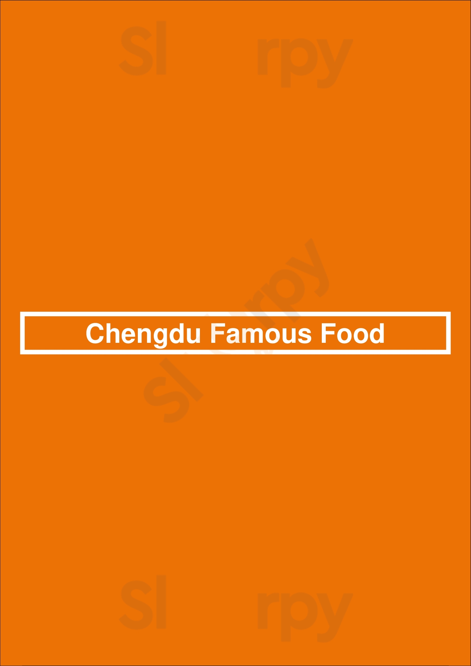 Chengdu Famous Food Philadelphia Menu - 1