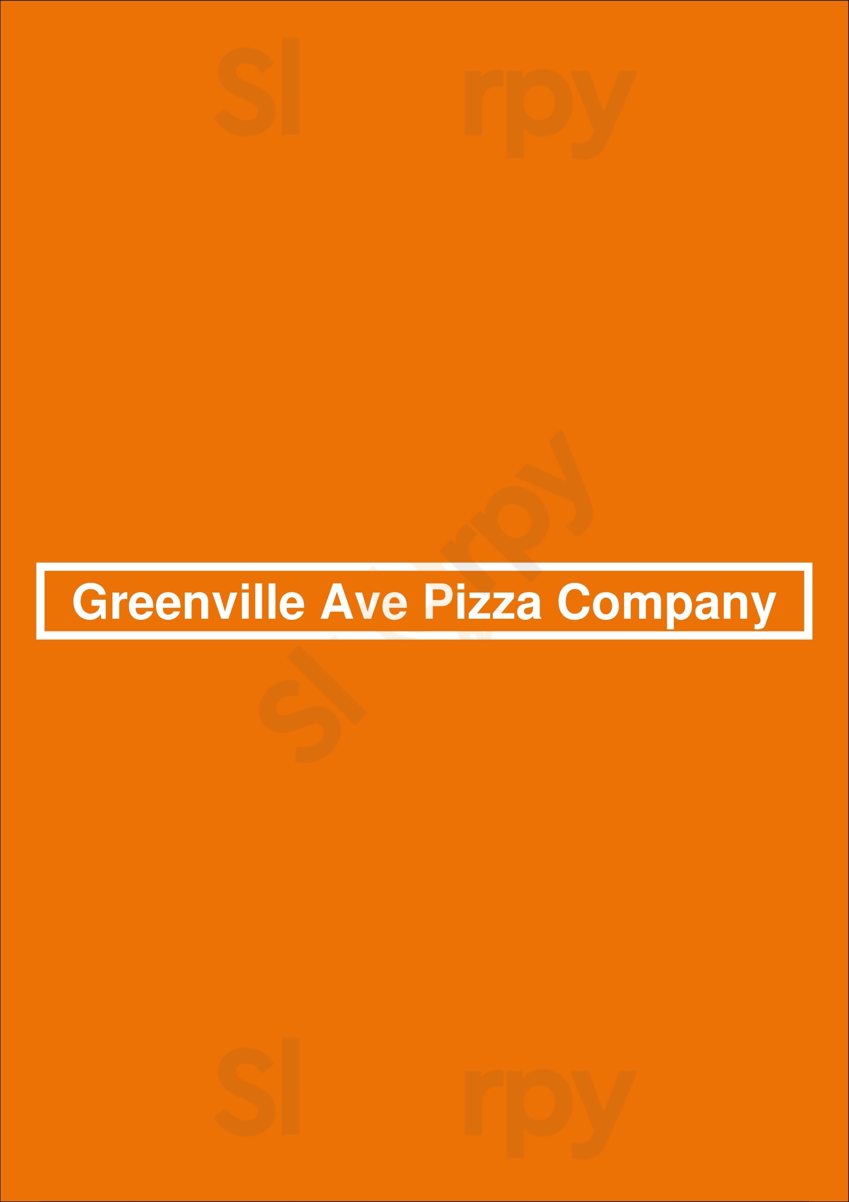 Greenville Ave Pizza Company Dallas Menu - 1