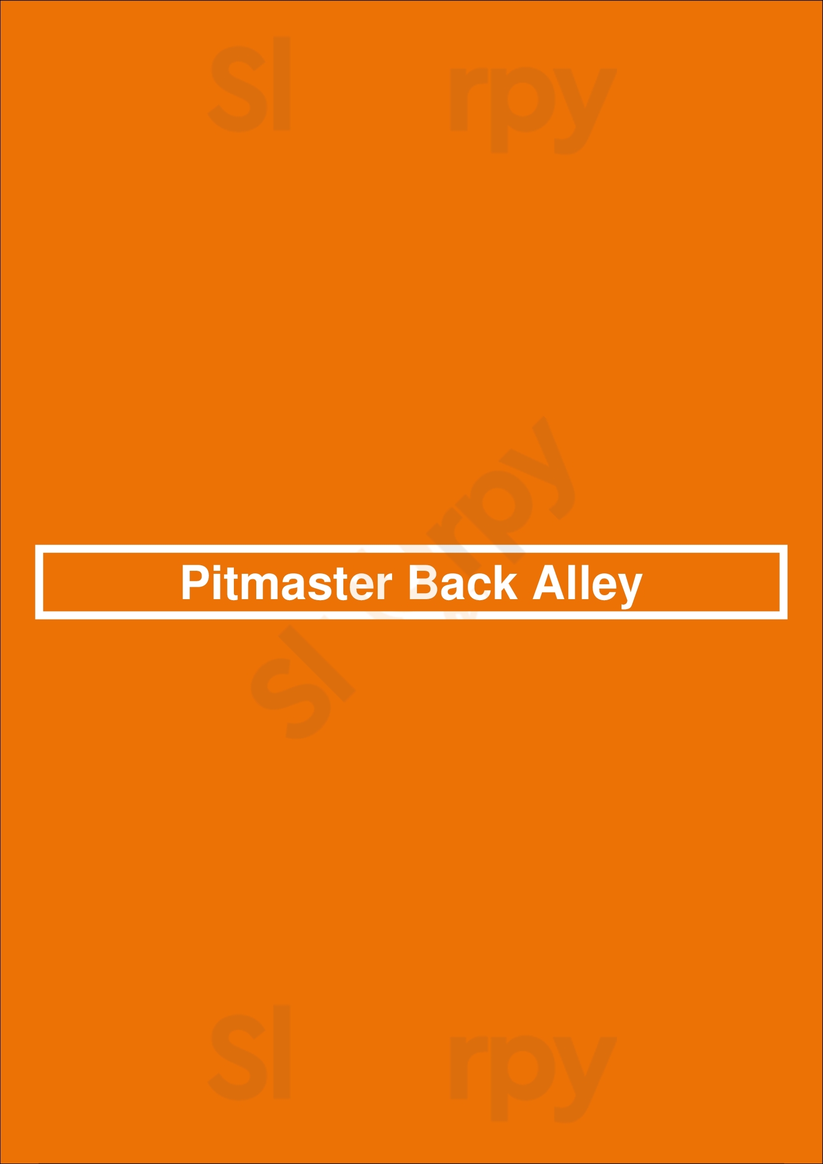 Pitmaster Back Alley Washington DC Menu - 1