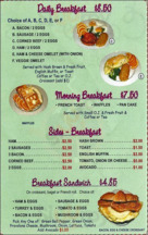 Castro Tarts menu
