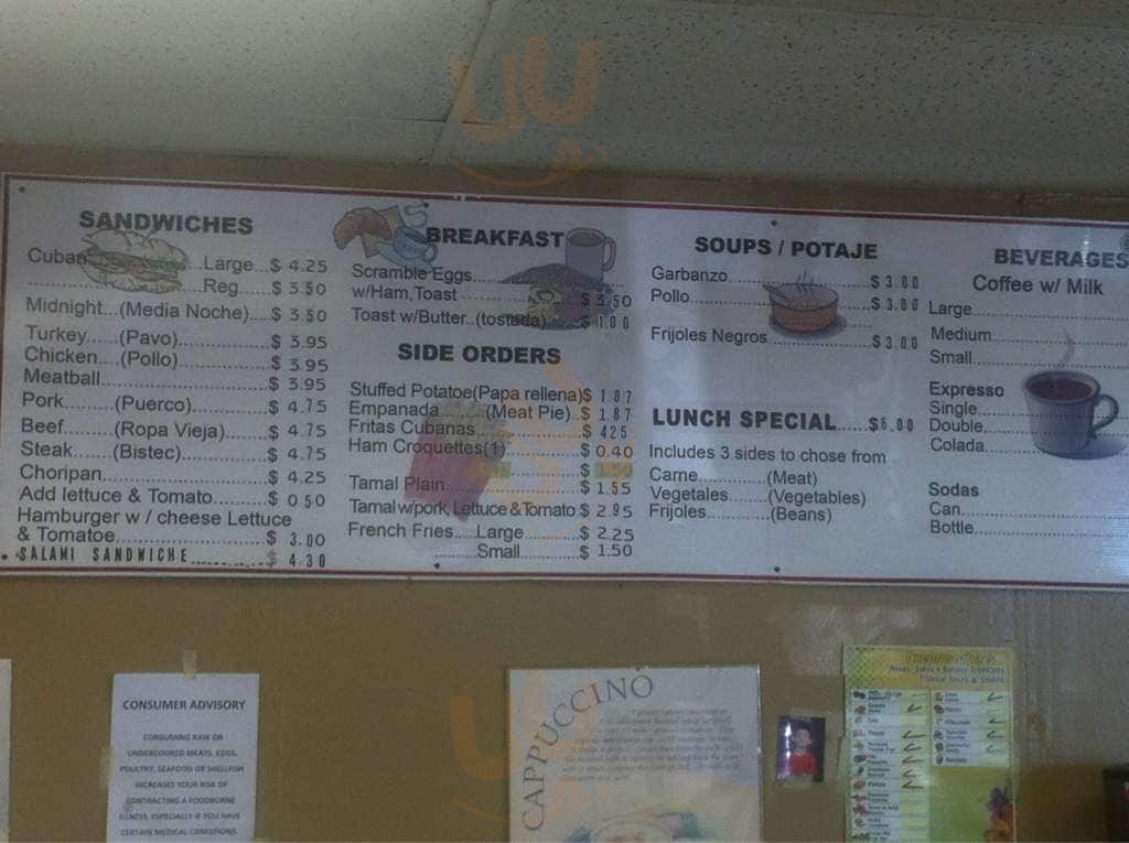 Pedro & Cary Sandwich Shop Tampa Menu - 1