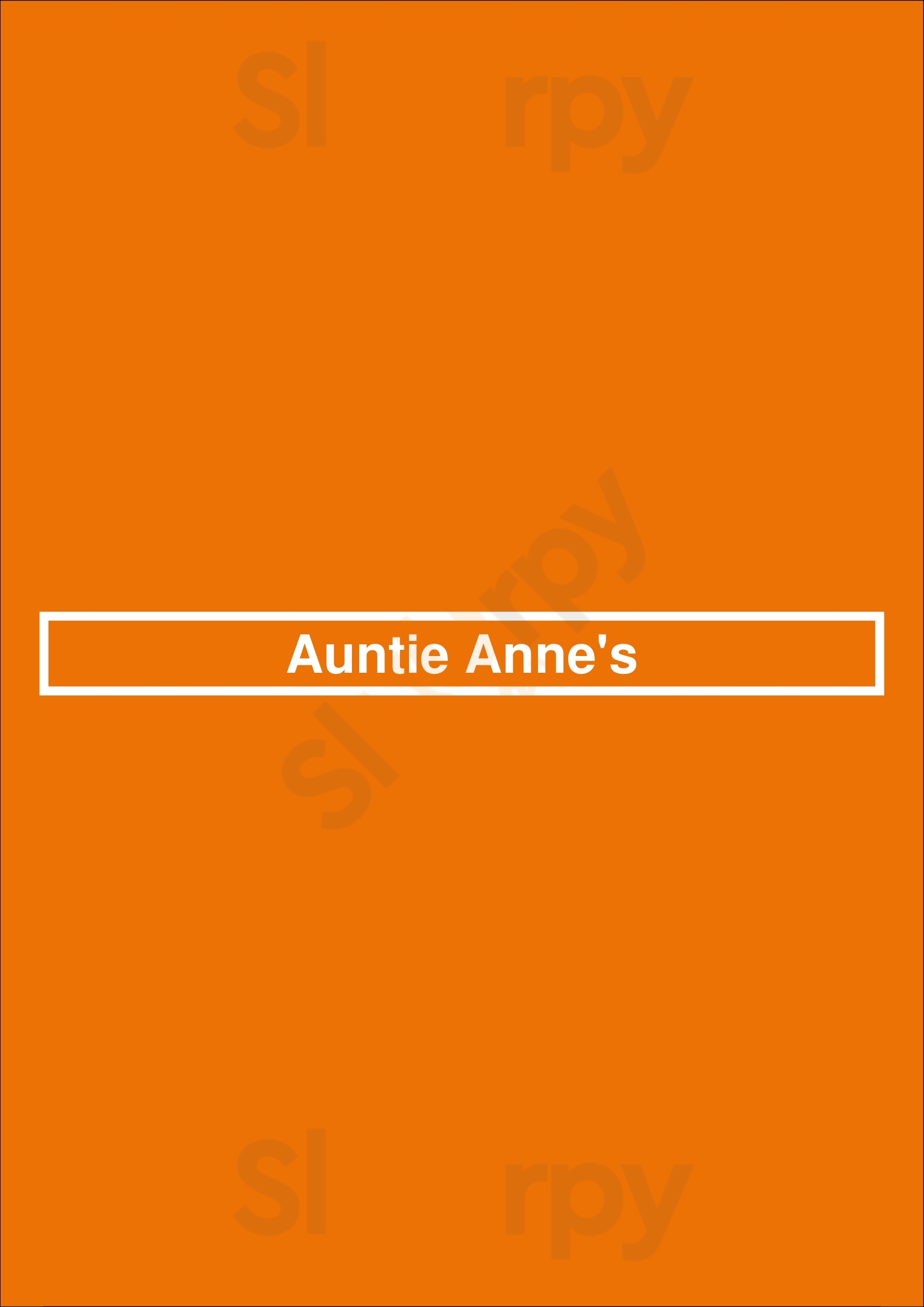 Main Menu - Auntie Anne's