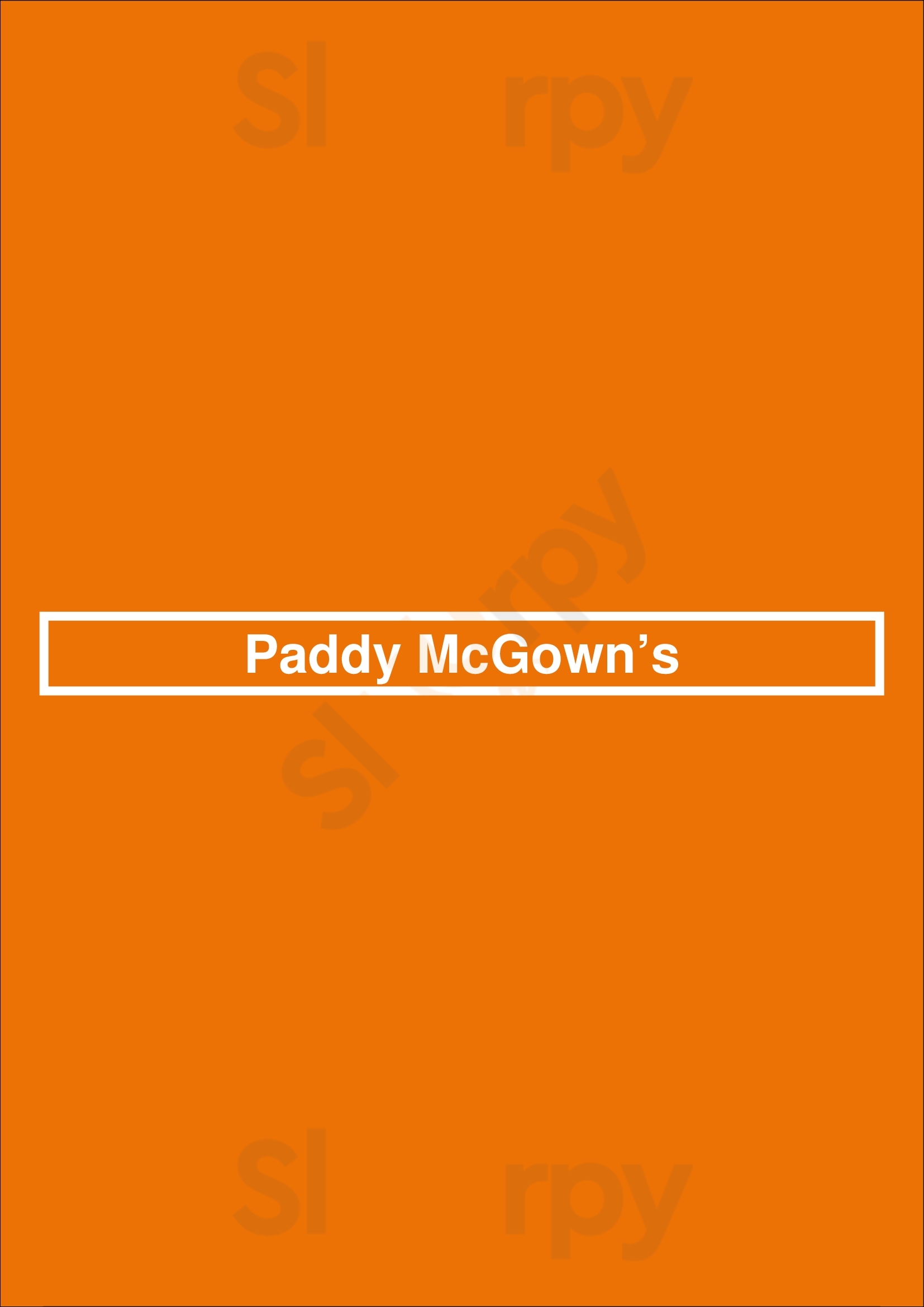 Main Menu - Paddy Mcgown’s