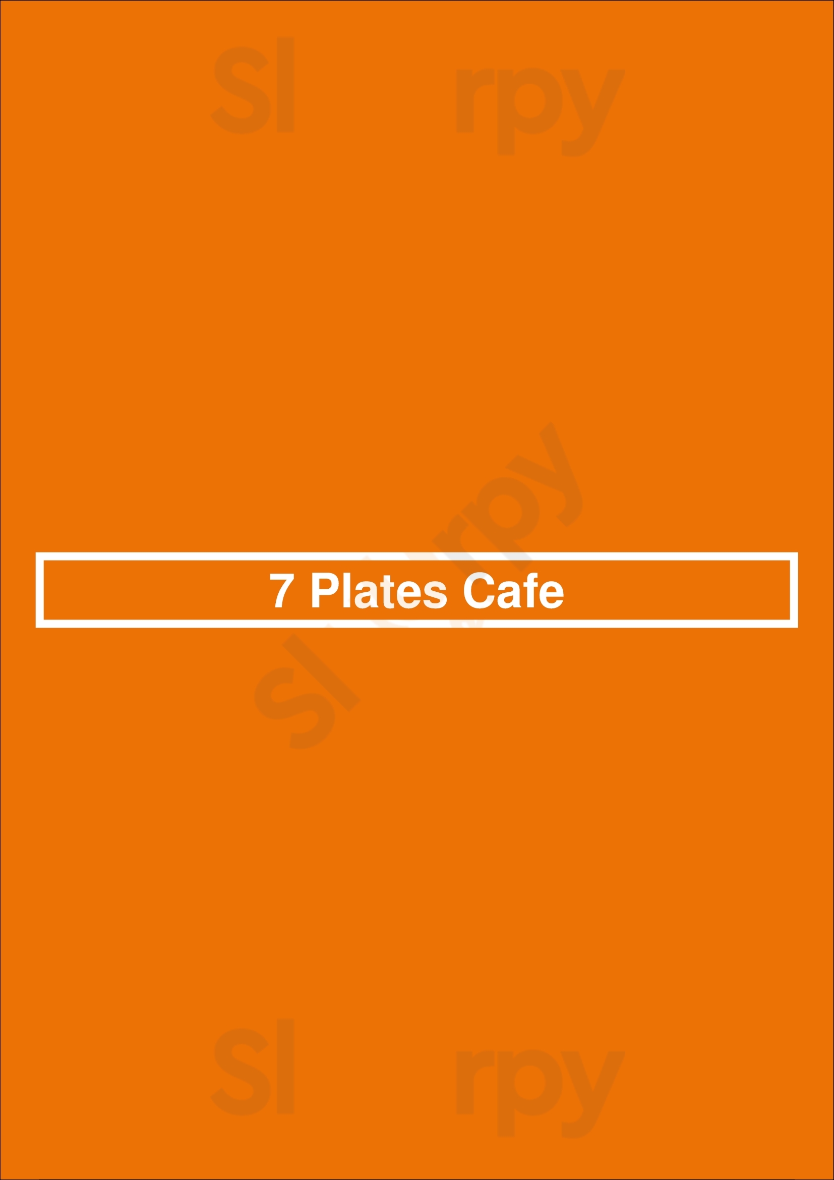 7 Plates Cafe Chicago Menu - 1