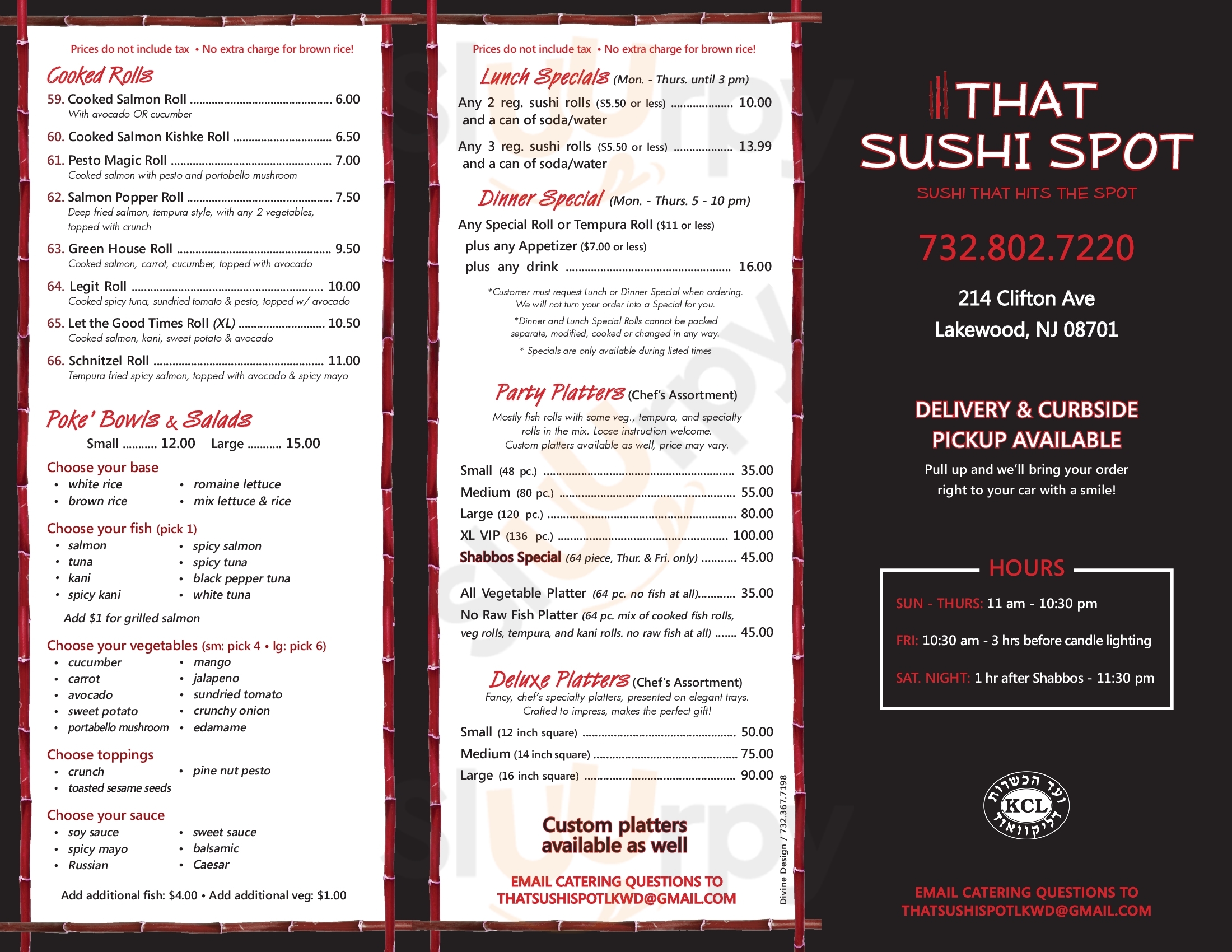 Main Menu - That Sushi Spot