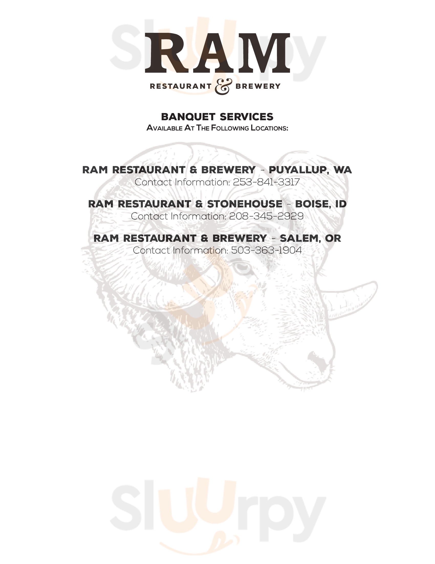 Main Menu - Ram Restaurant And Brewery