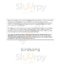Birdsong menu