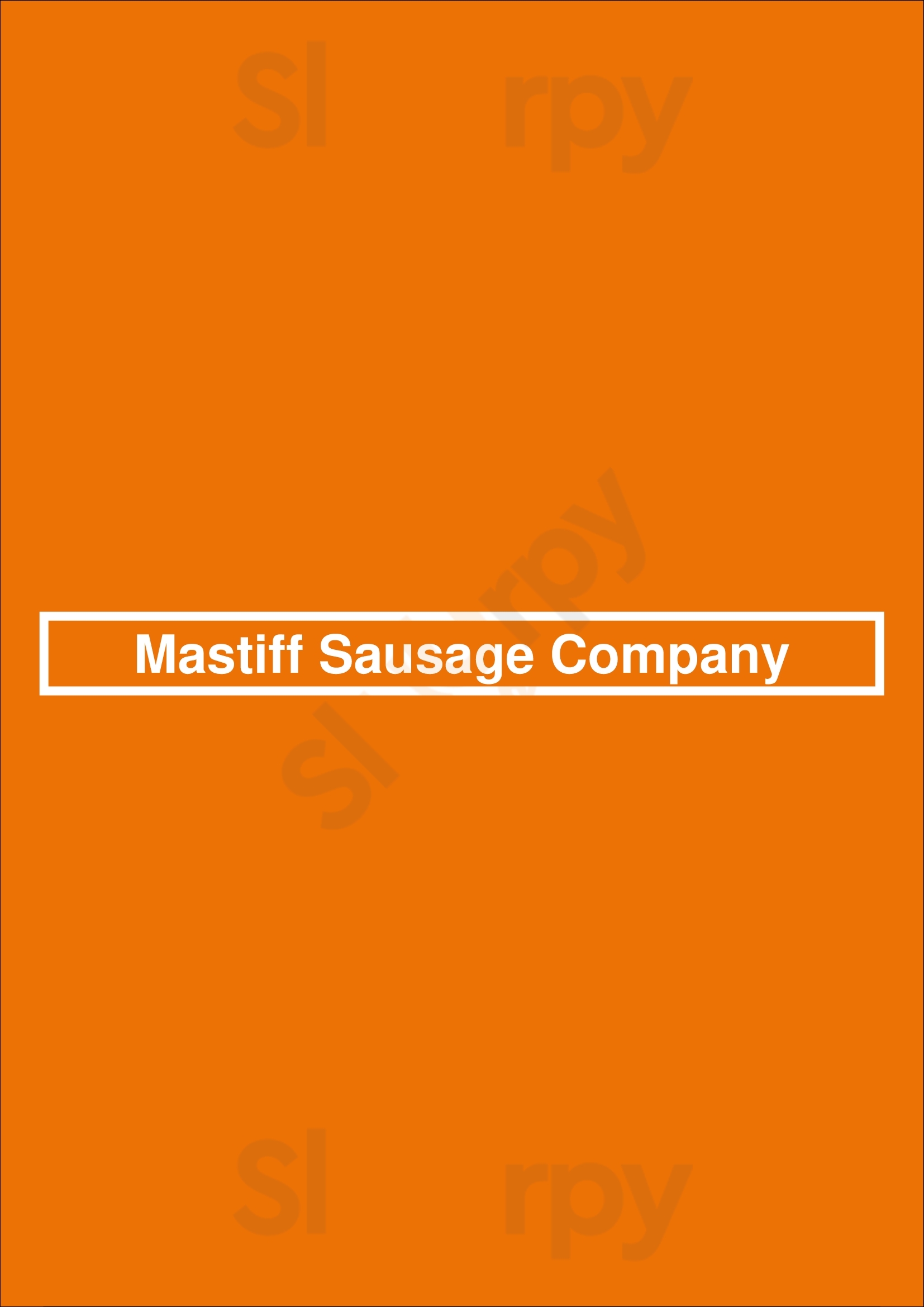 Main Menu - Mastiff Sausage Company