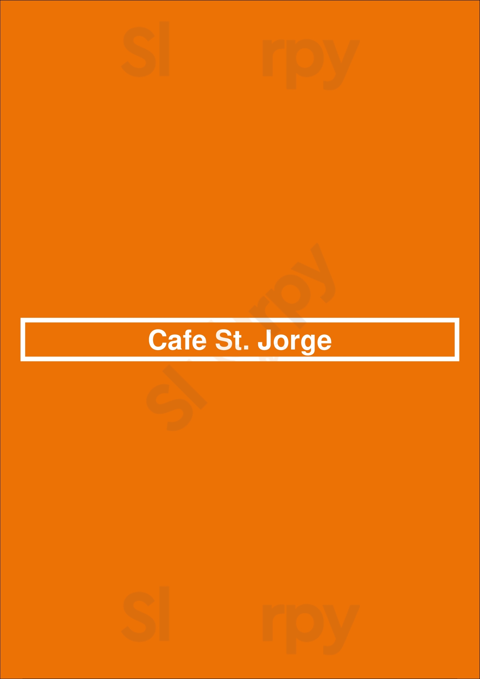 Cafe St Jorge San Francisco Menu - 1