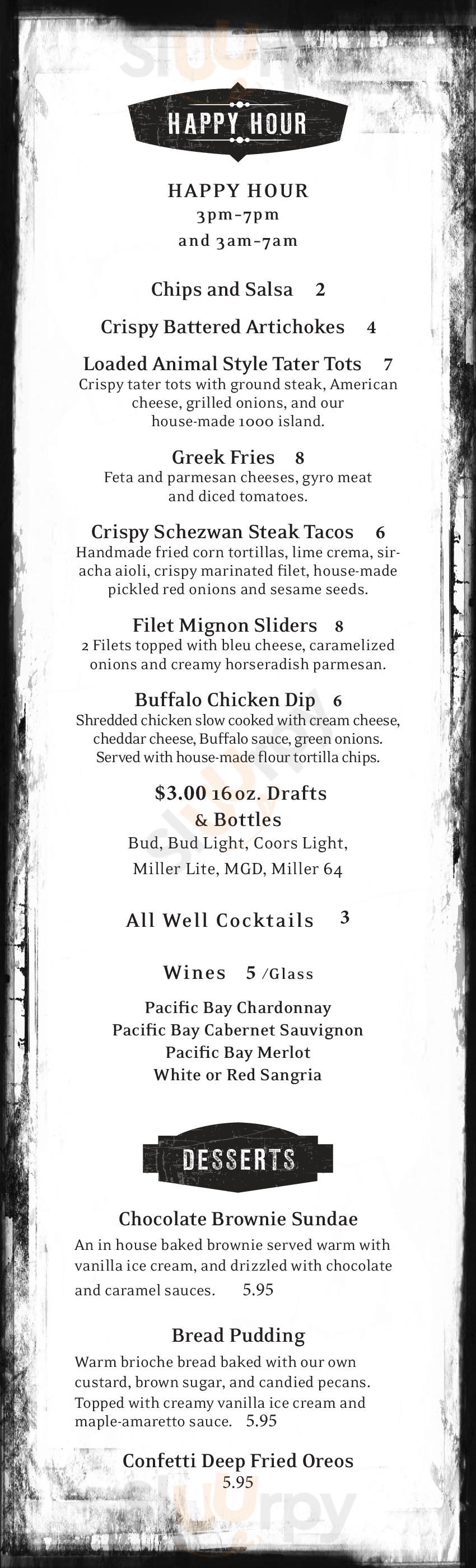Main Menu - Distill, A Local Bar