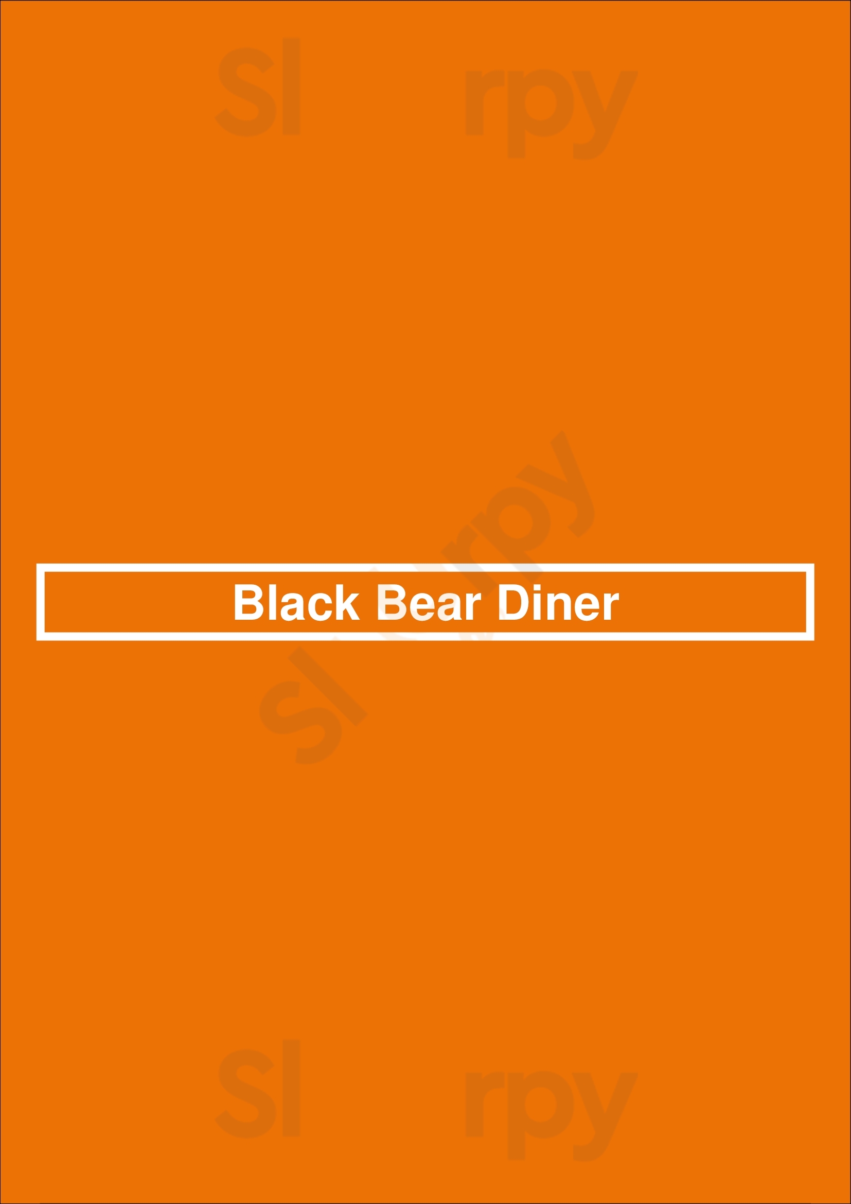 Main Menu - Black Bear Diner