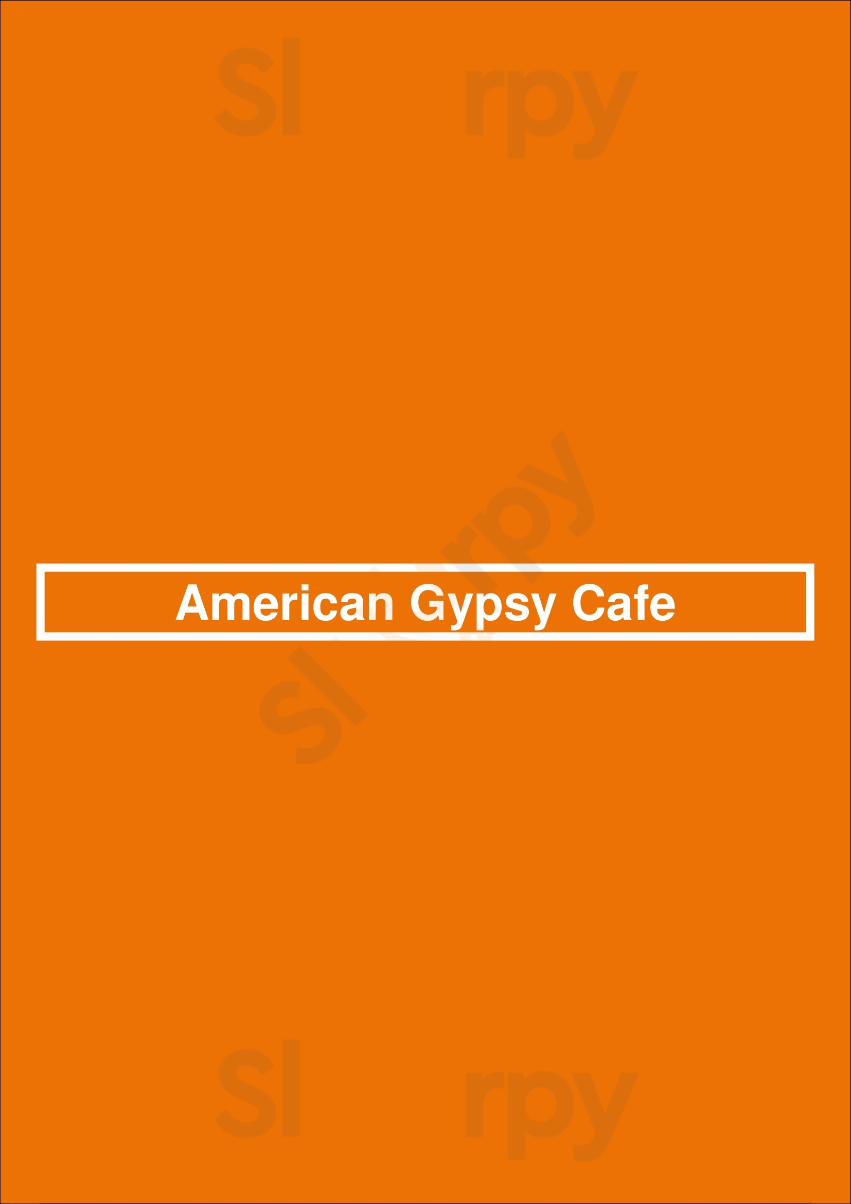 Main Menu - American Gypsy Cafe