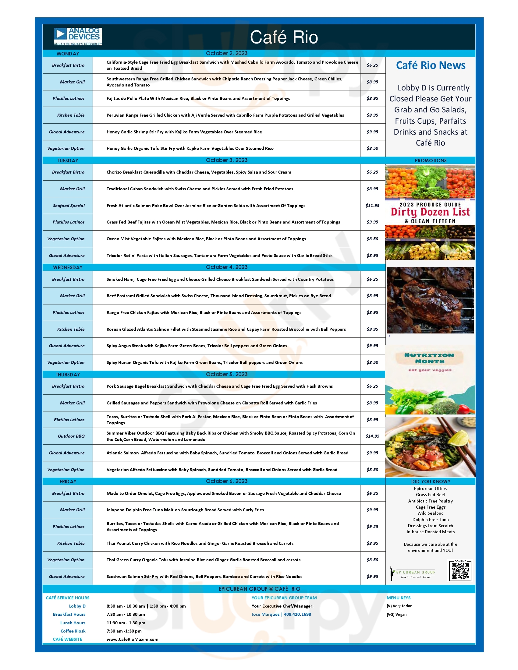 Main Menu - Cafe Rio Maxim