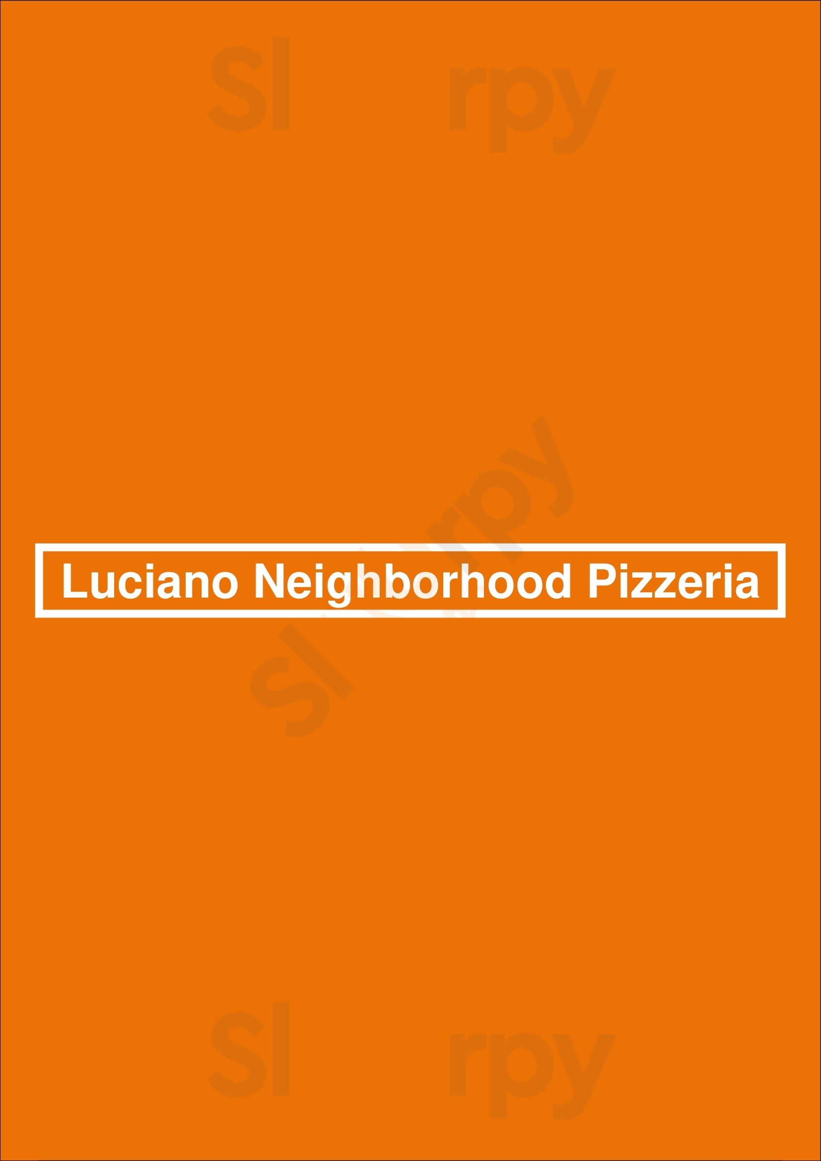 Main Menu - Luciano Neighborhood Pizzeria