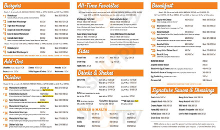 Whataburger menu