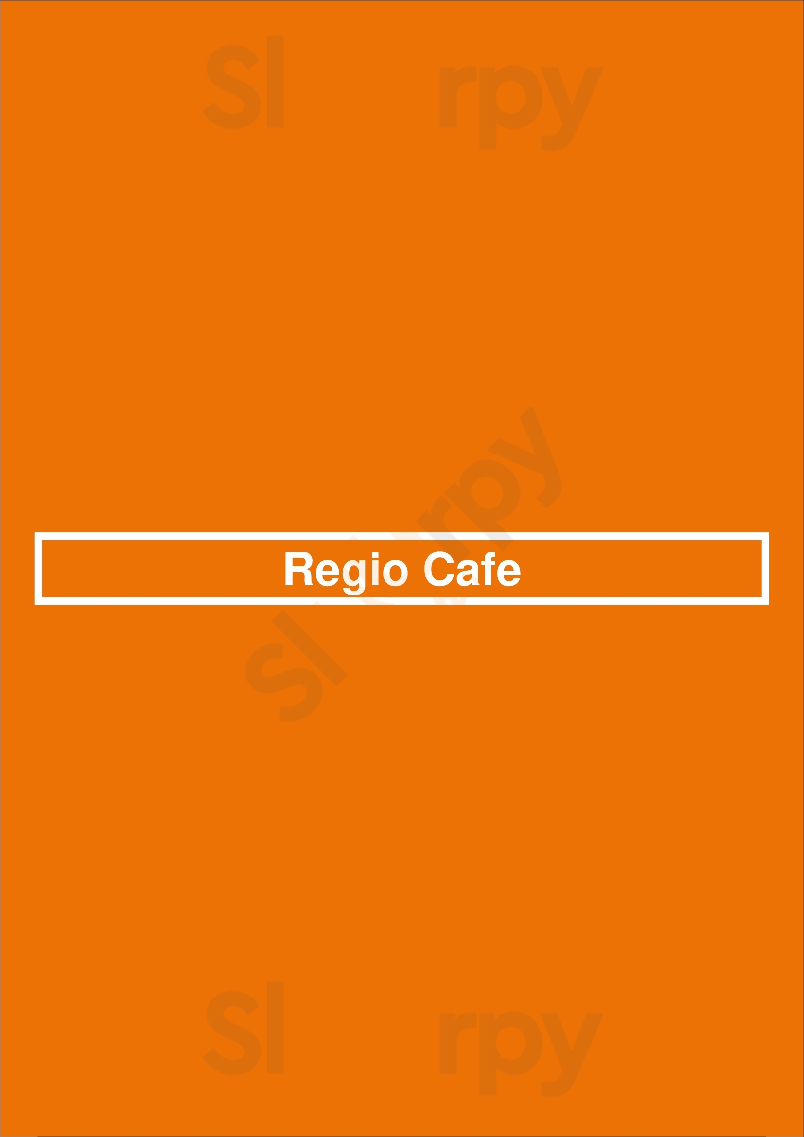 Main Menu - Regio Cafe