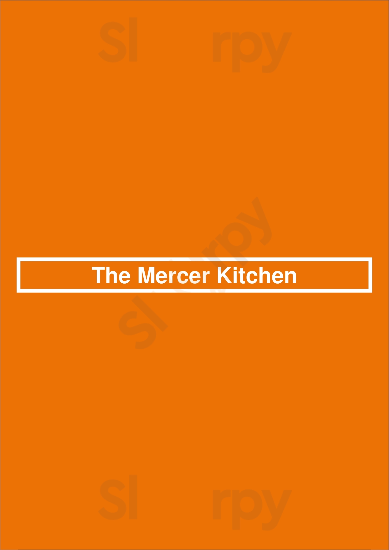 The Mercer Kitchen New York City Menu - 1