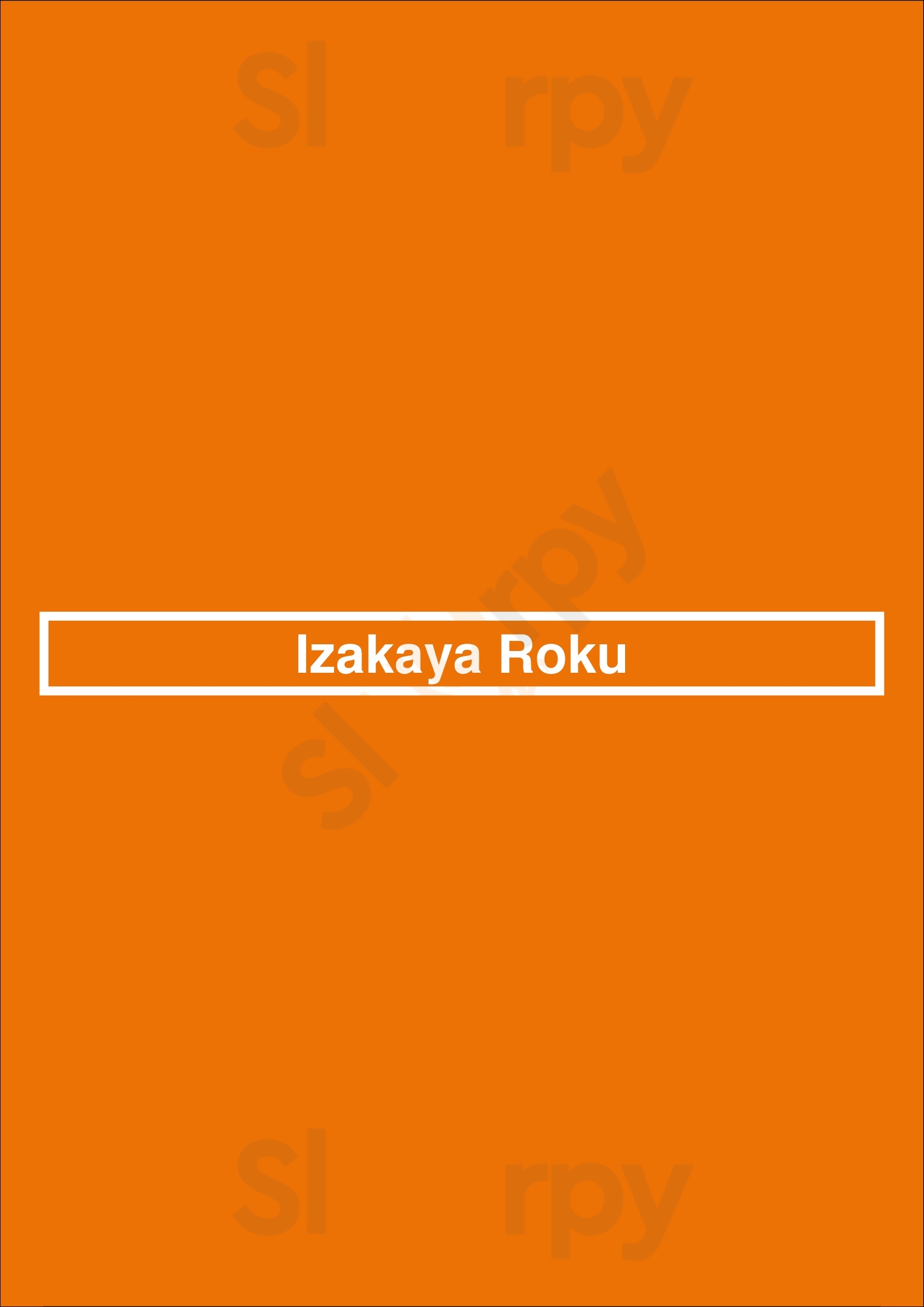 Main Menu - Izakaya Roku