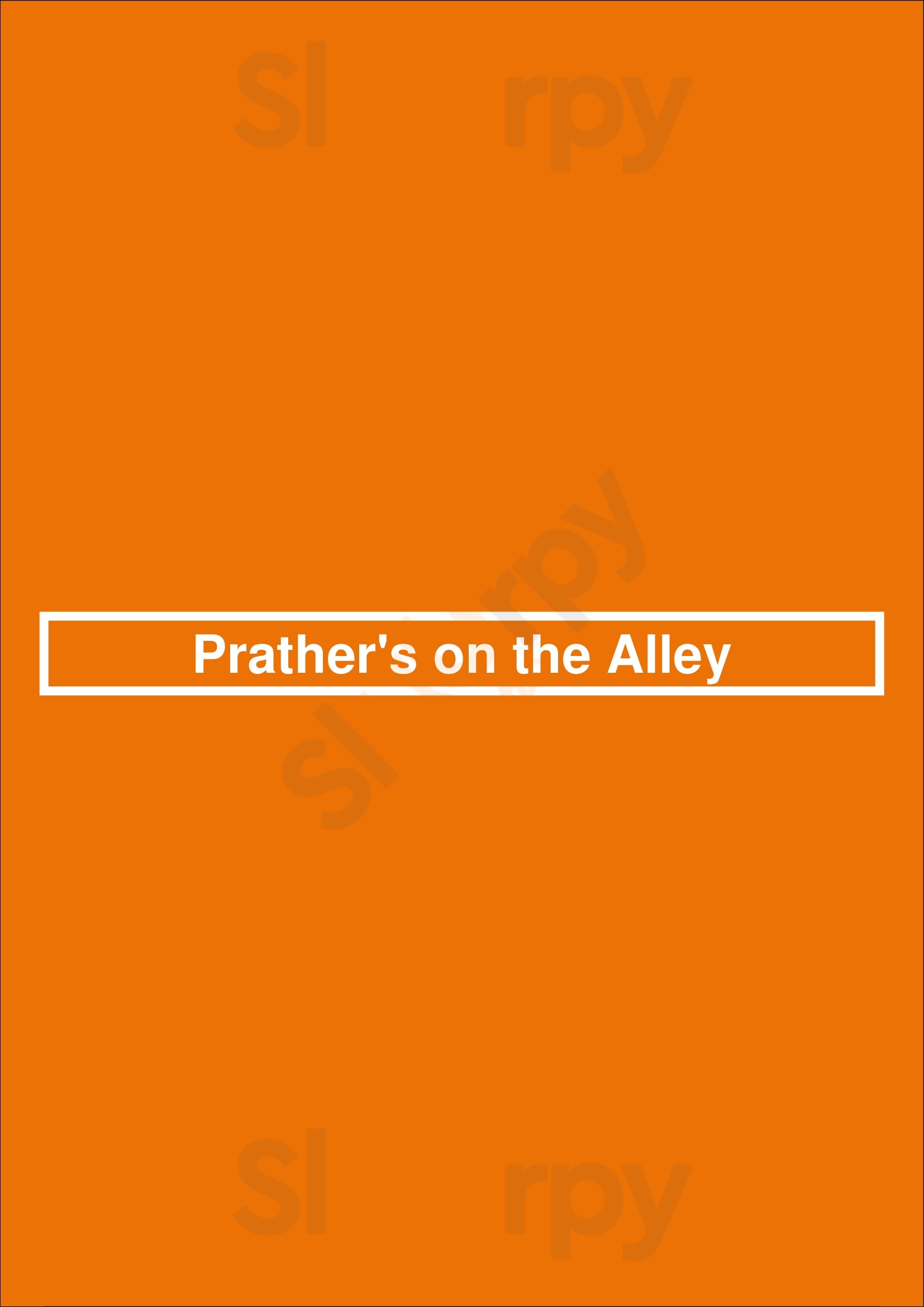 Prather's On The Alley Washington DC Menu - 1