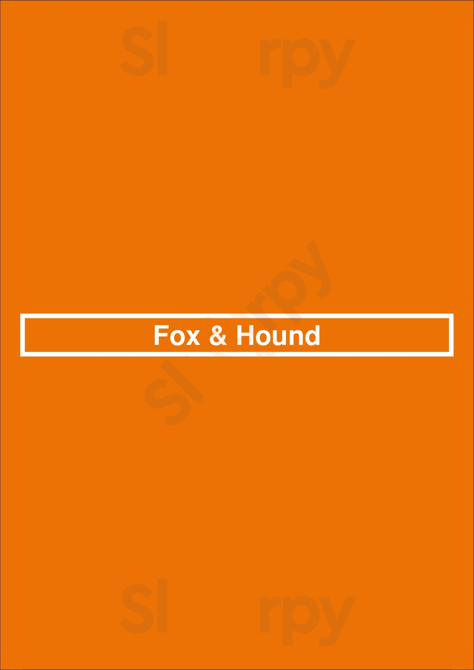 Fox & Hound Philadelphia Menu - 1
