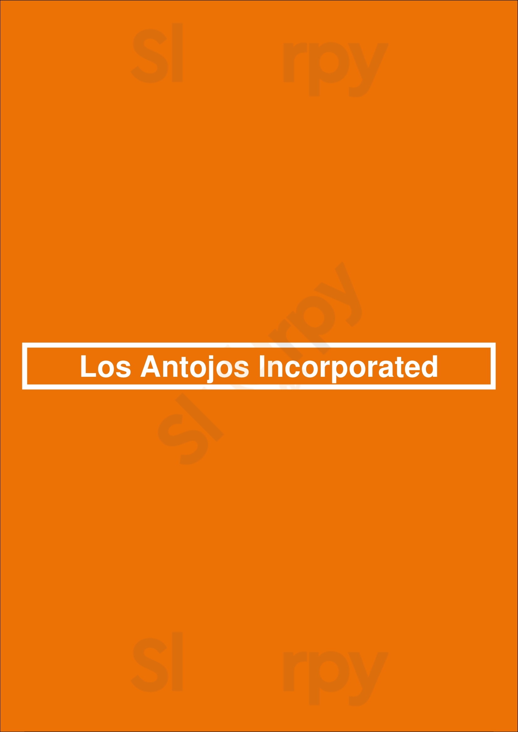 Main Menu - Los Antojos Incorporated