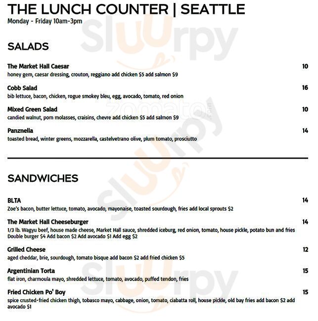 The Market Hall Seattle Menu - 1