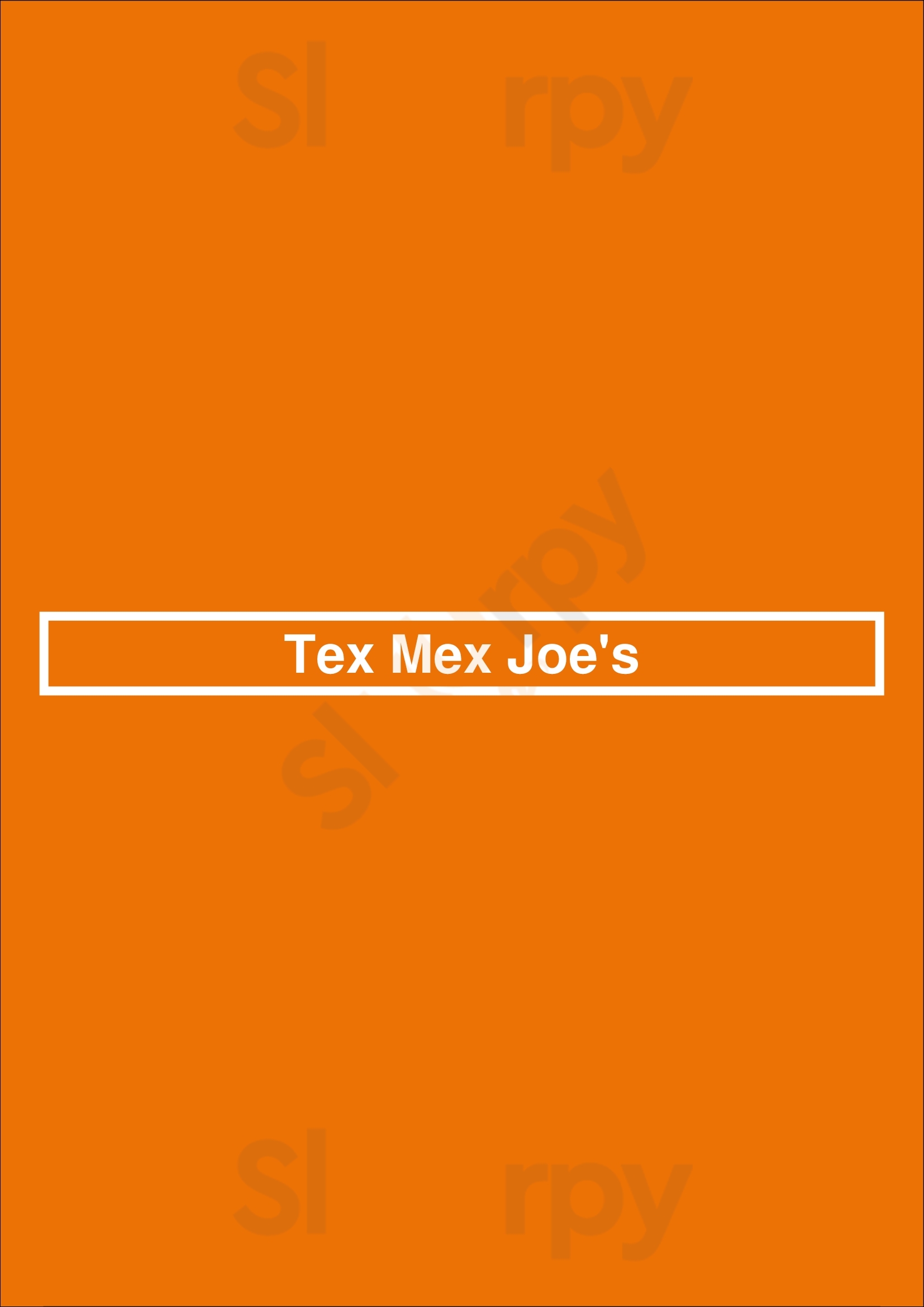 Main Menu - Tex Mex Joe's