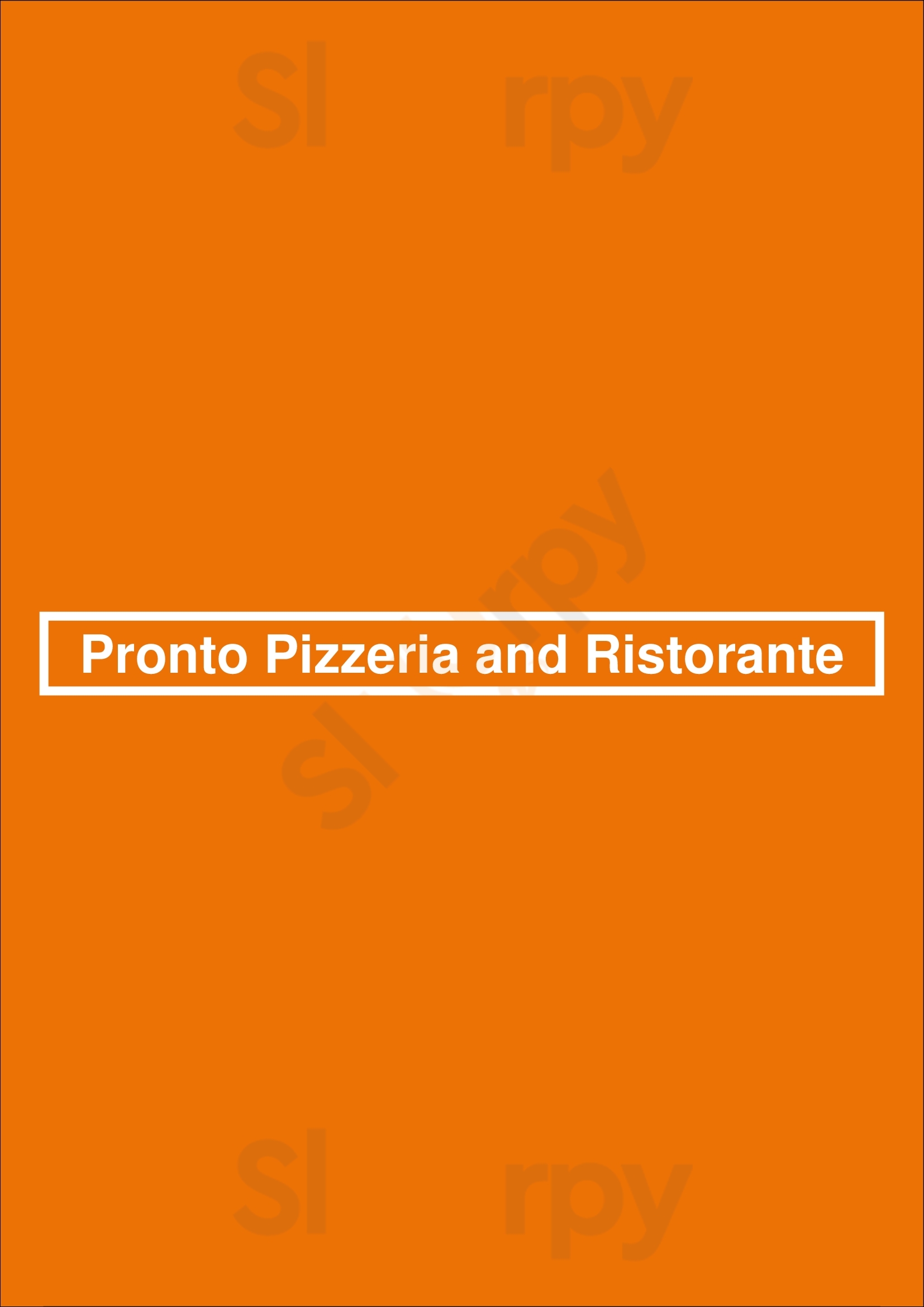 Main Menu - Pronto Pizzeria And Ristorante