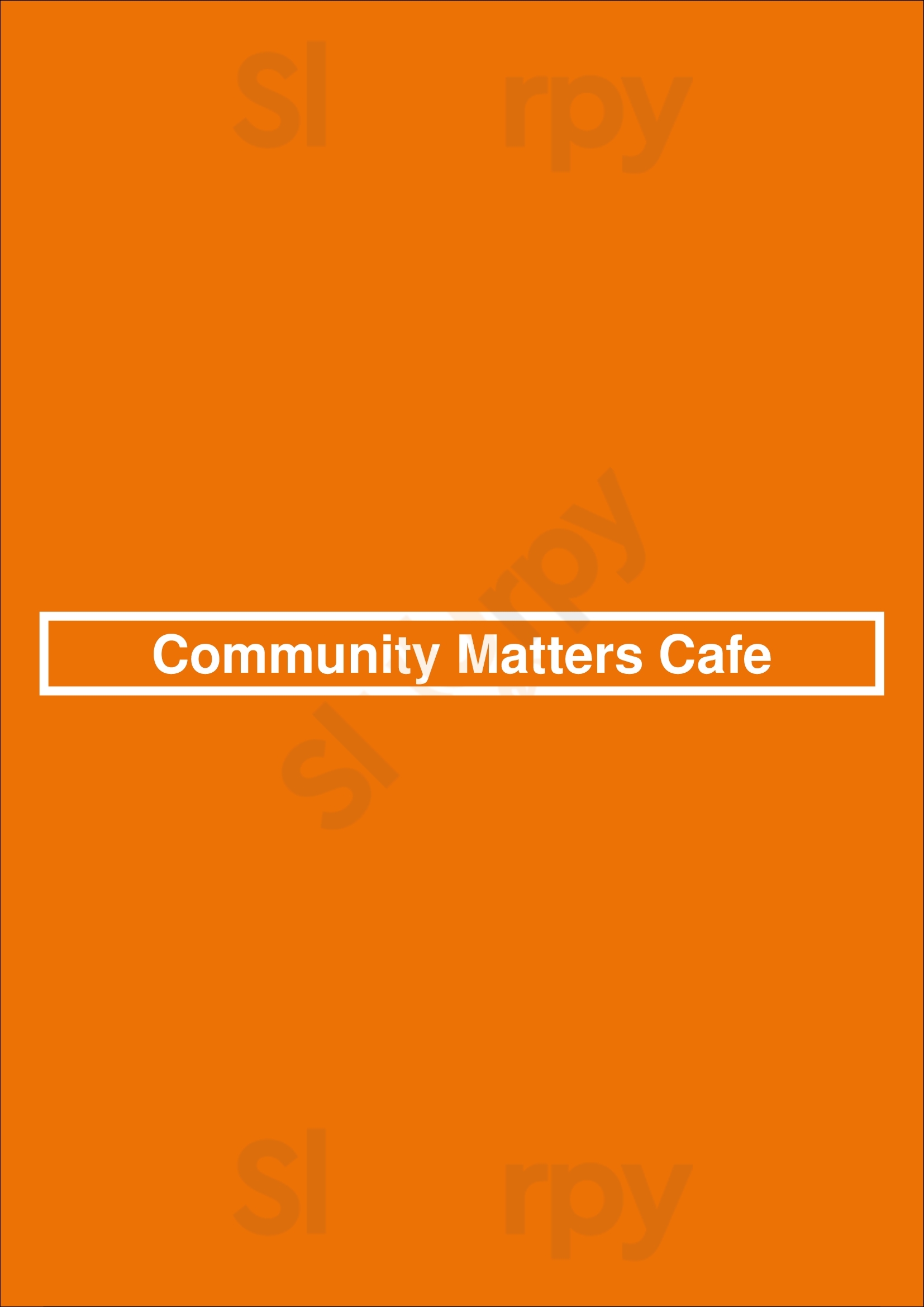 Community Matters Cafe Charlotte Menu - 1