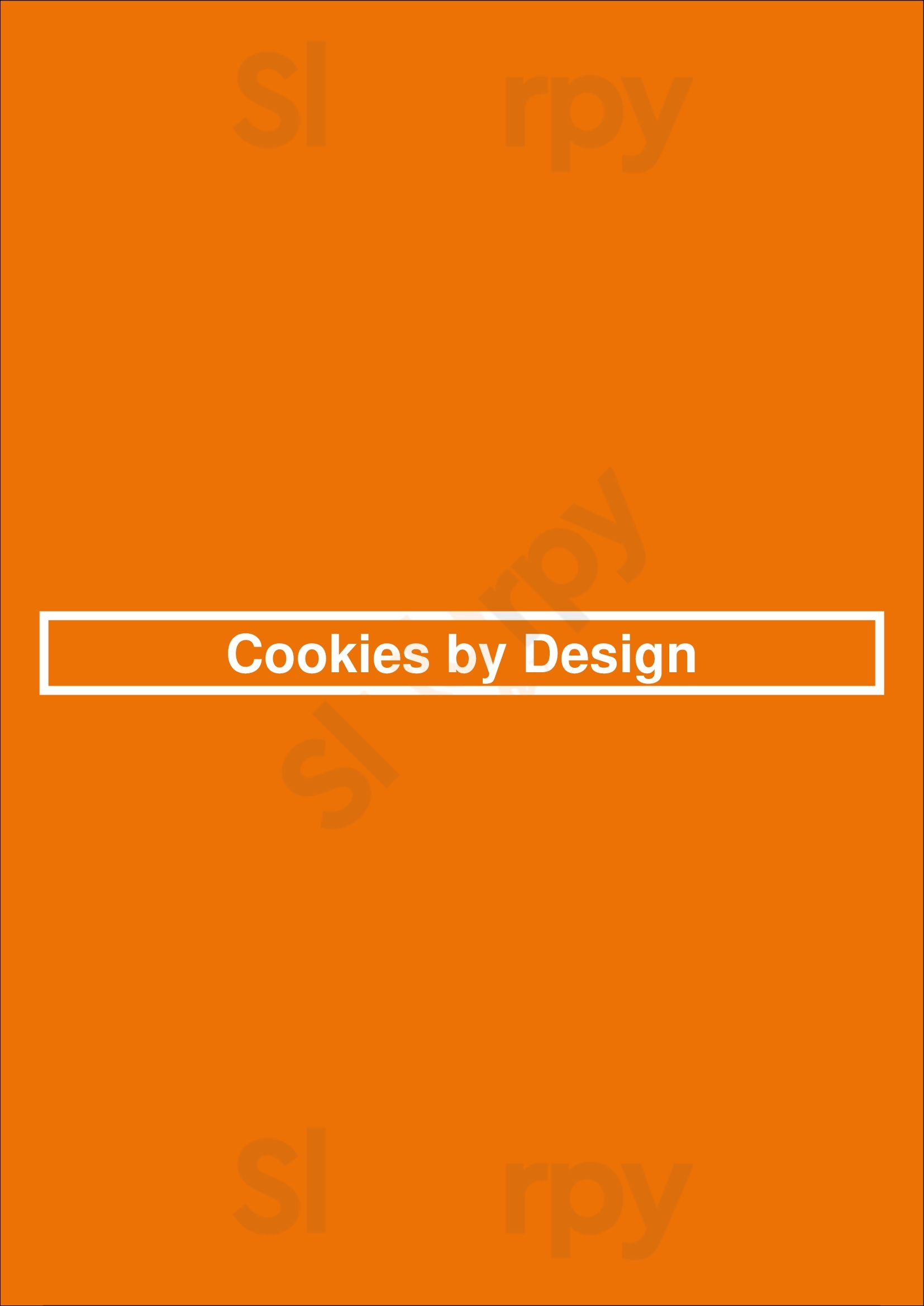 Main Menu - Cookies By Design