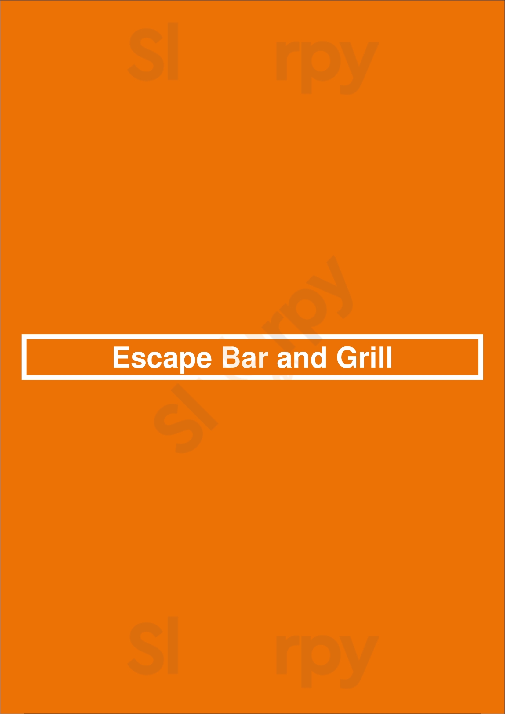 Main Menu - Escape Bar And Grill