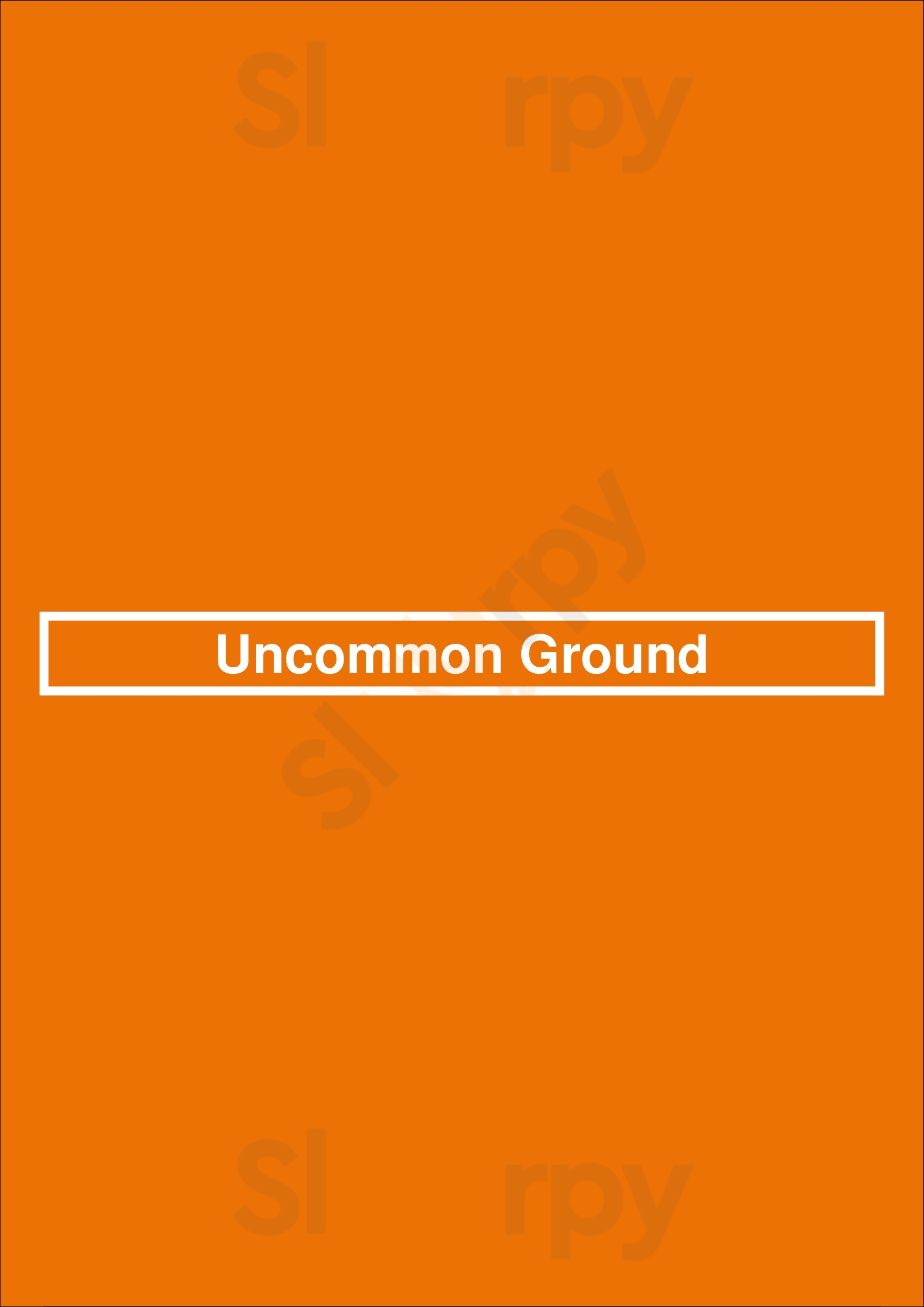 Uncommon Ground Chicago Menu - 1