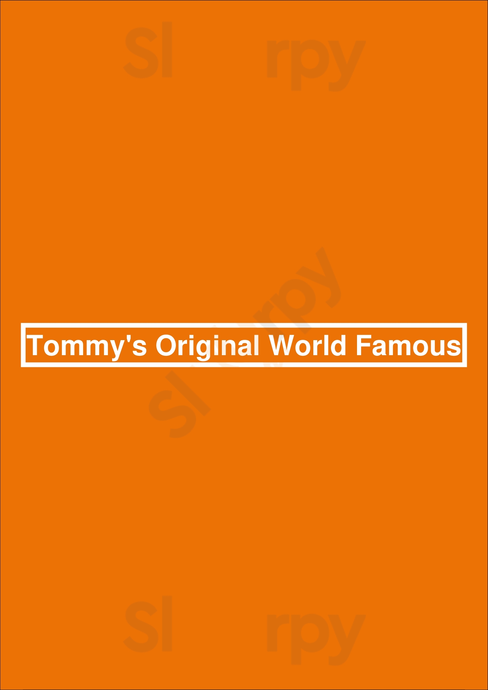 Tommy's Original World Famous Los Angeles Menu - 1