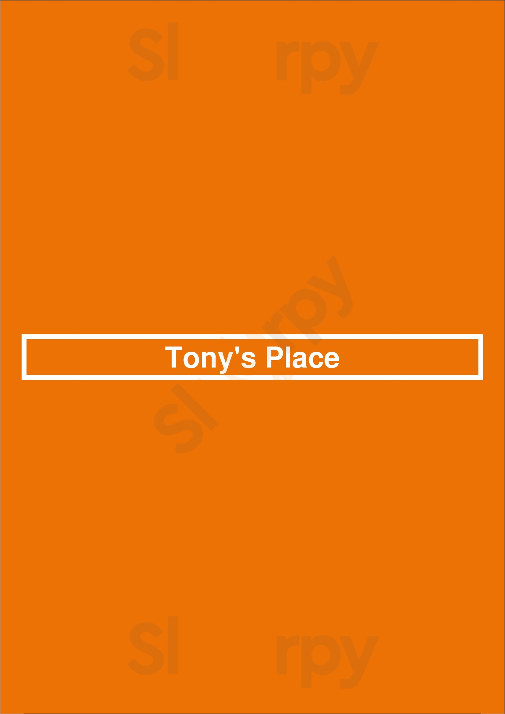 Tony's Place Washington DC Menu - 1