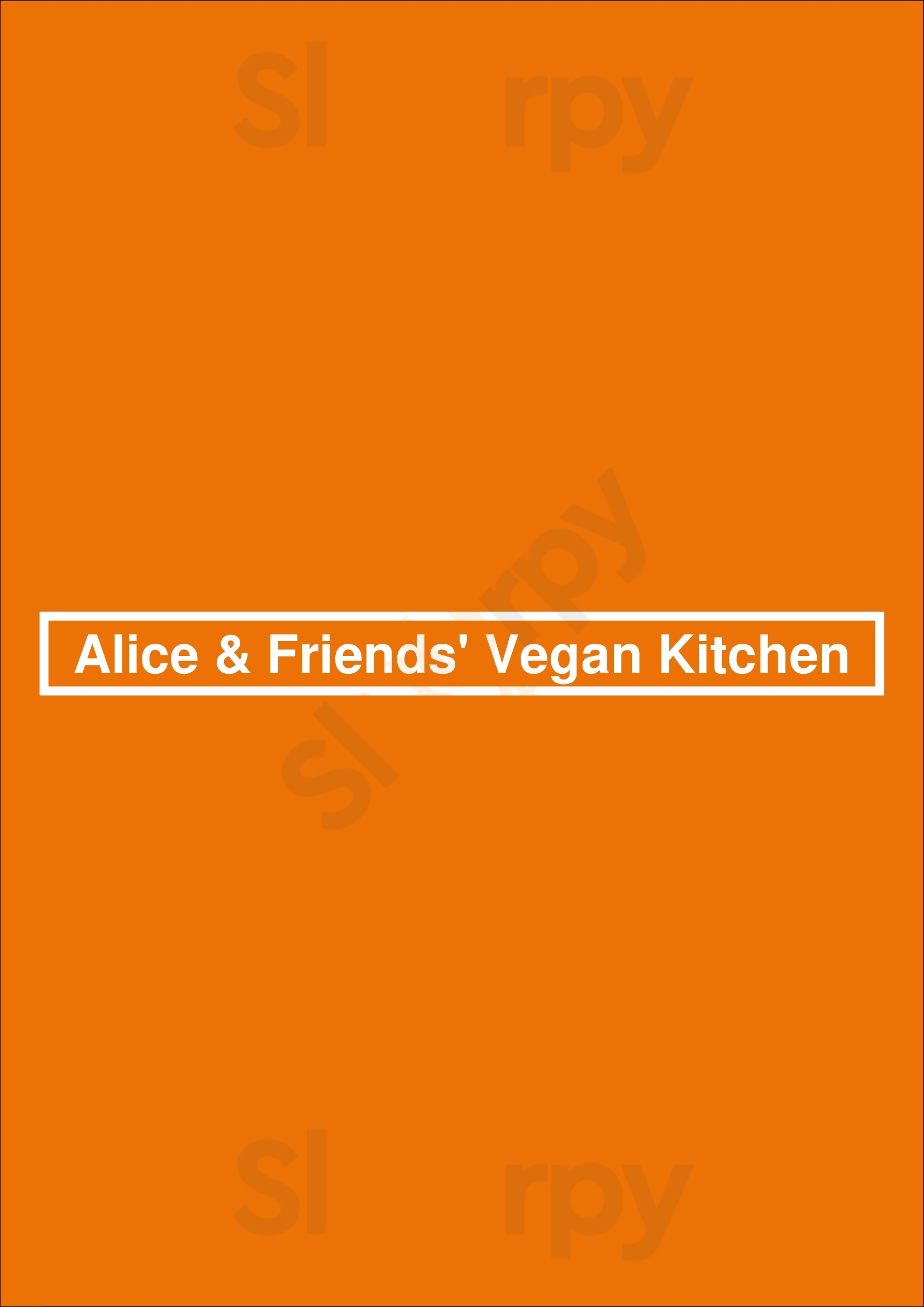 Alice & Friends' Vegan Kitchen Chicago Menu - 1