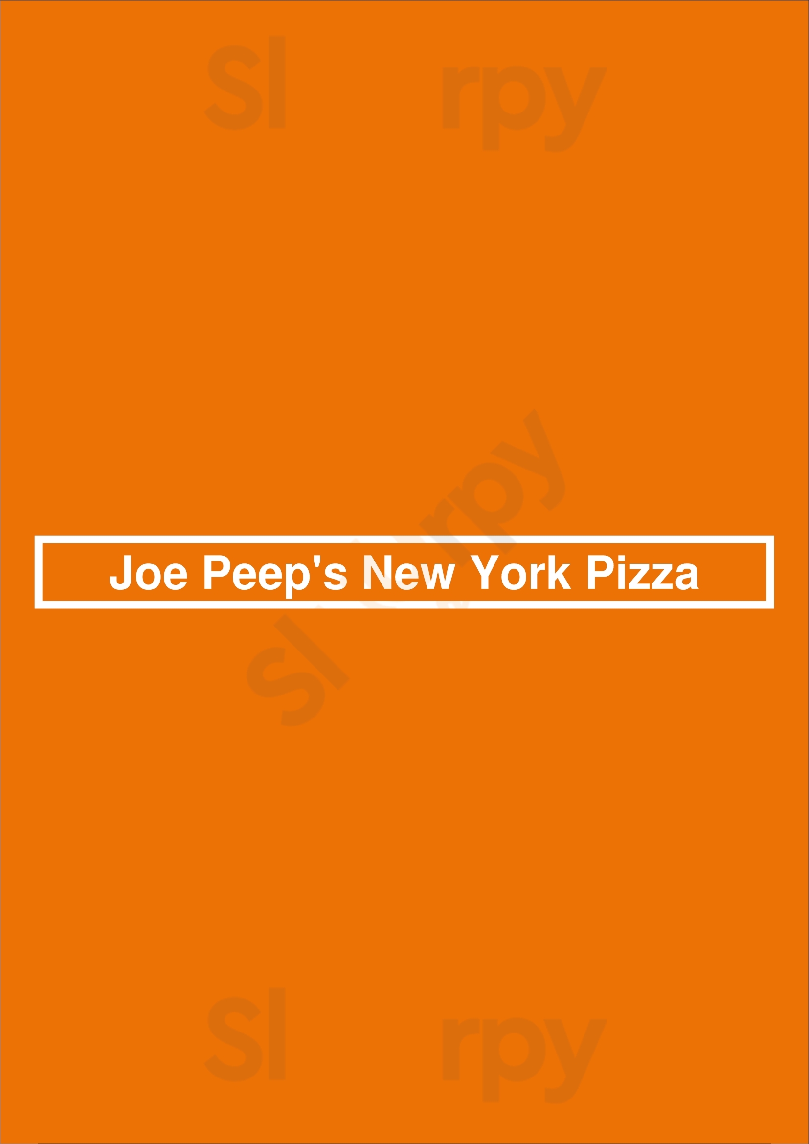 Joe Peep's New York Pizza Los Angeles Menu - 1