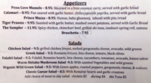 Flowers Bar & Restaurant menu