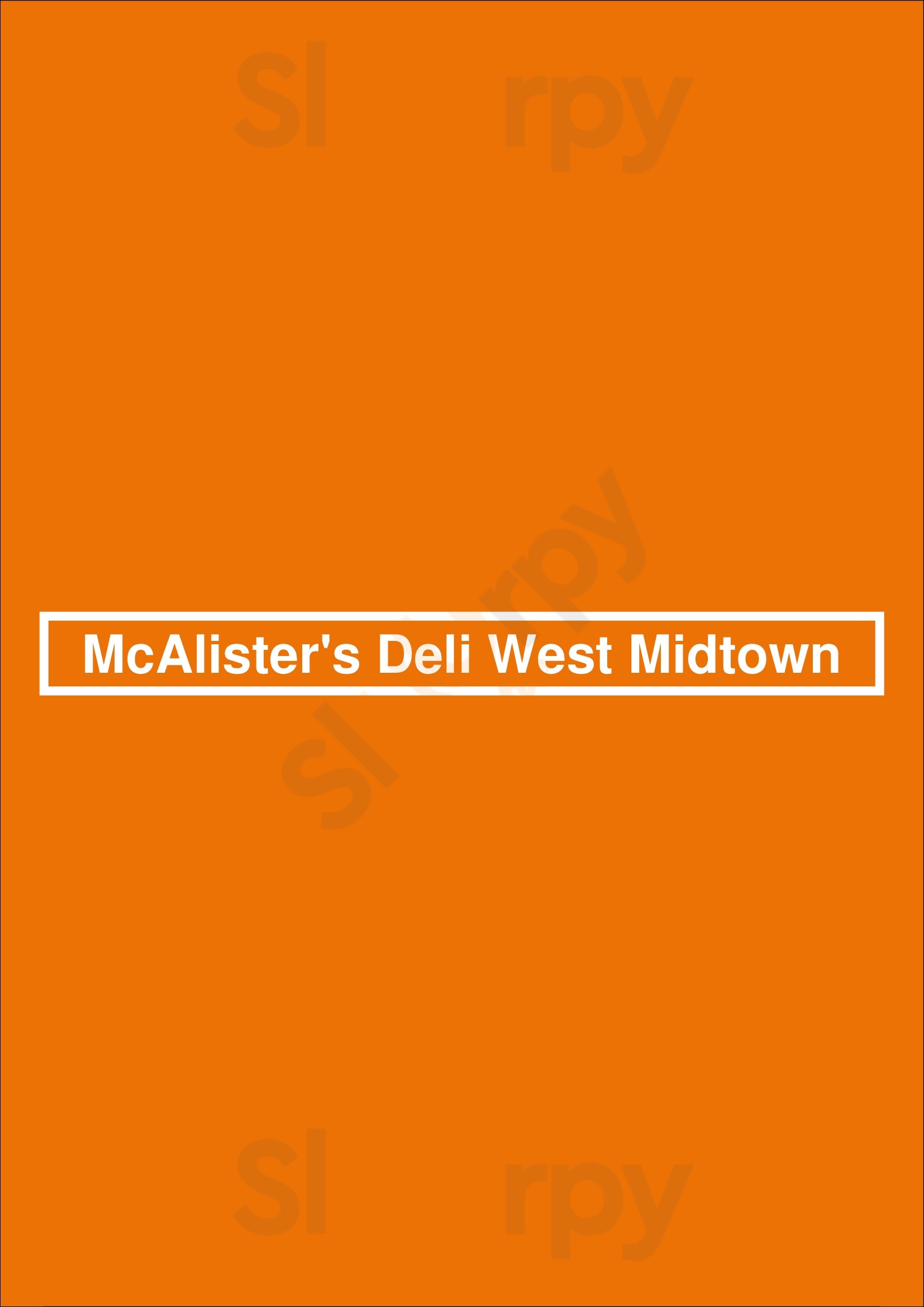 Main Menu - Mcalister's Deli