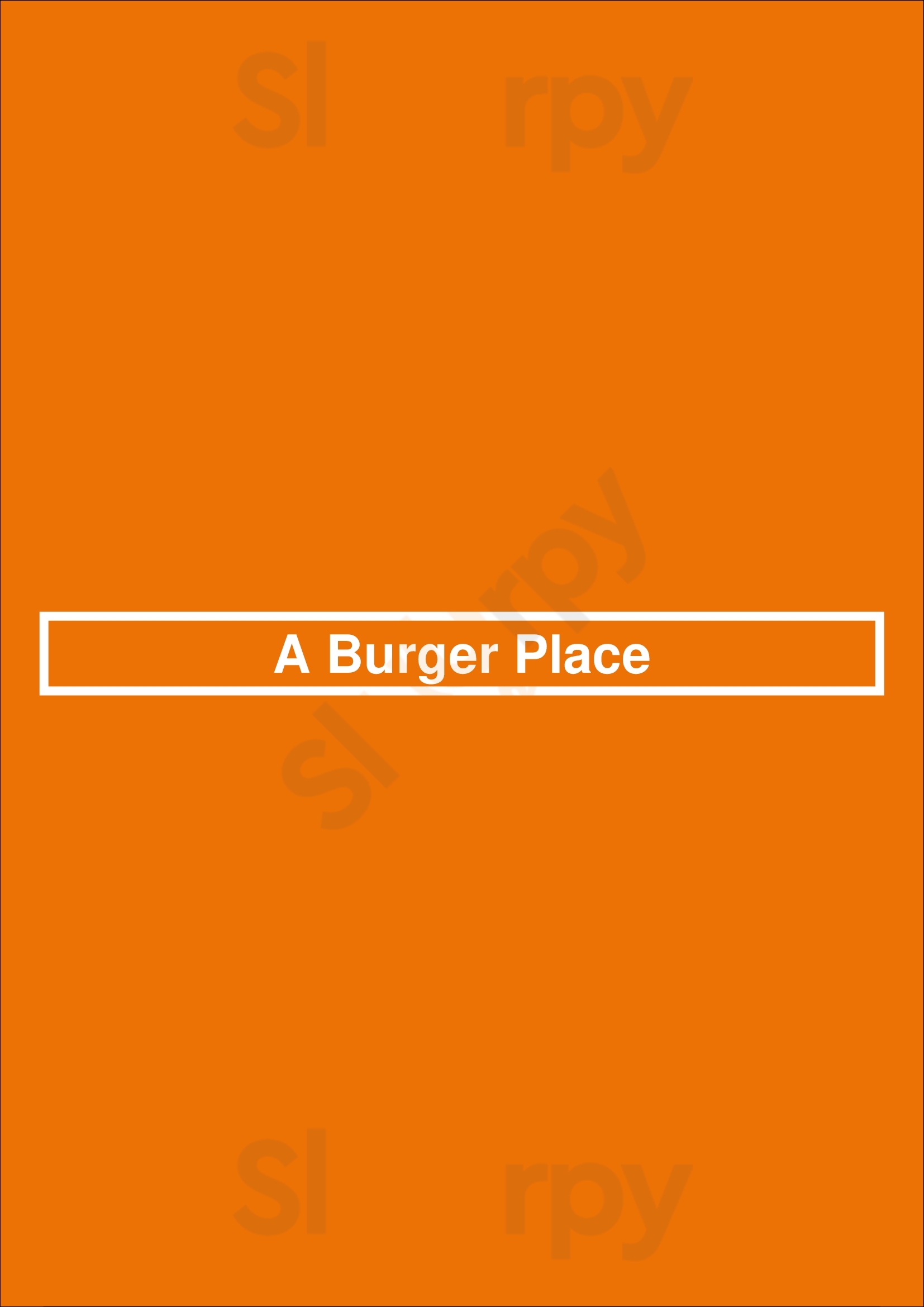 A Burger Place Seattle Menu - 1