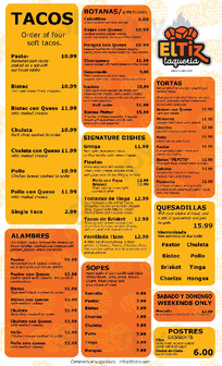 El Tizoncito menu