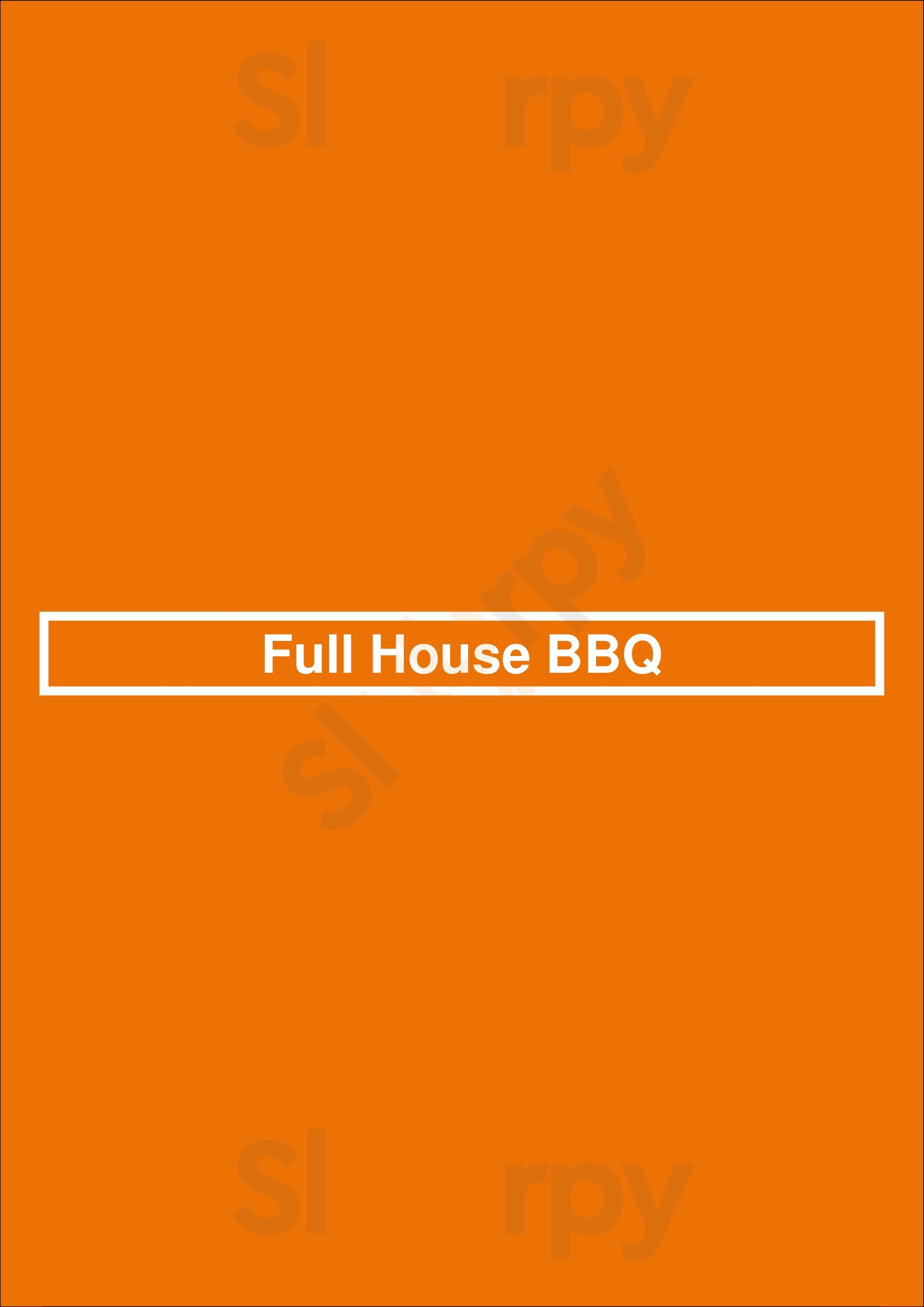 Main Menu - Full House Bbq