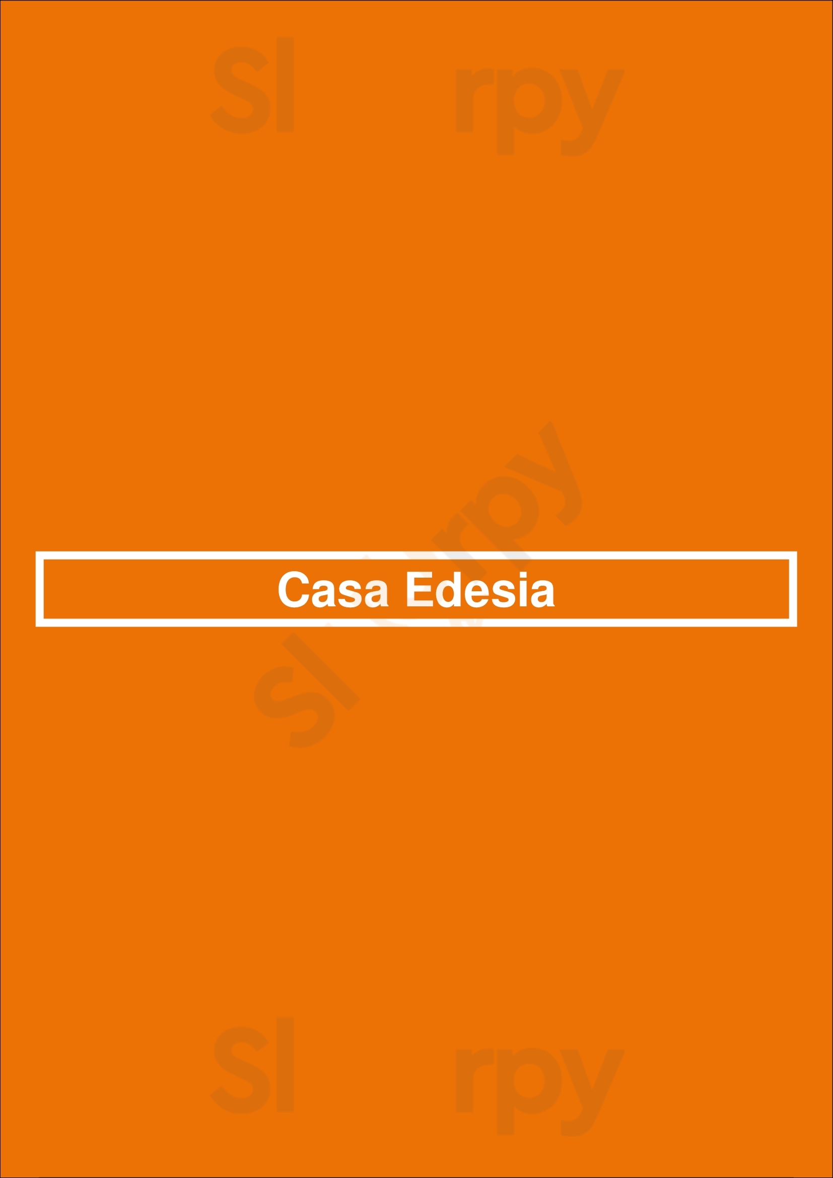 Main Menu - Casa Edesia
