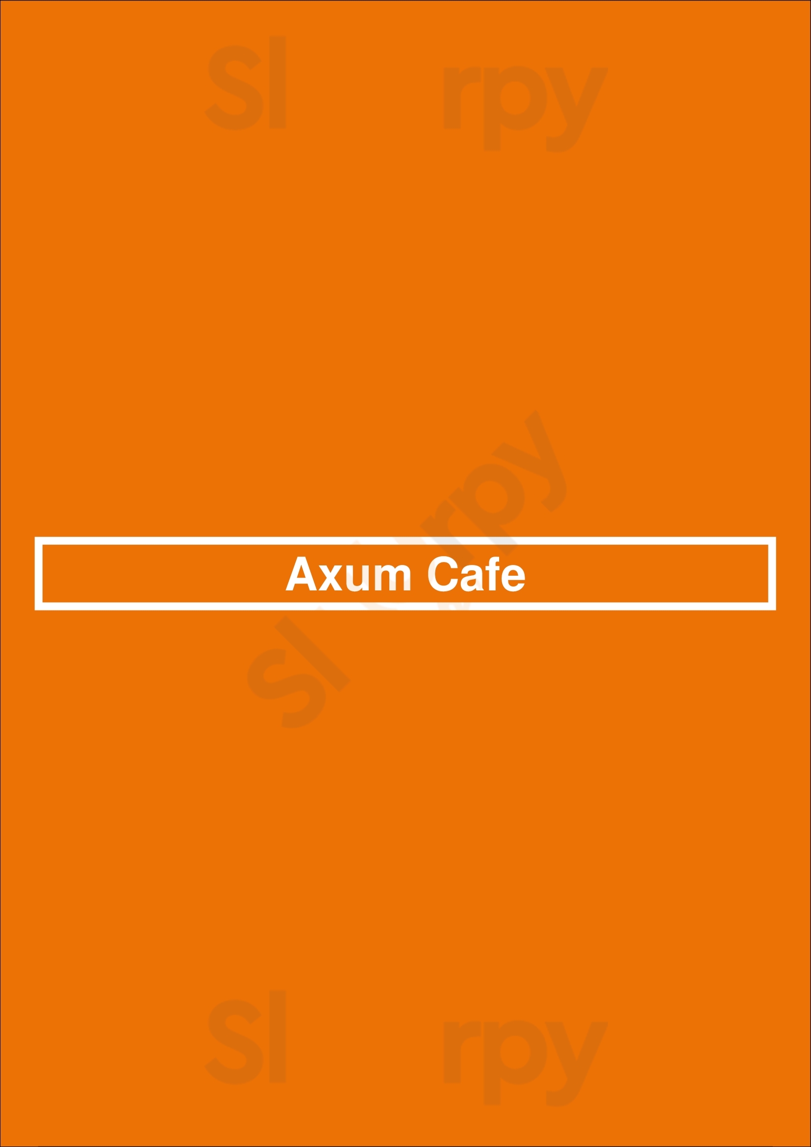 Main Menu - Axum Cafe