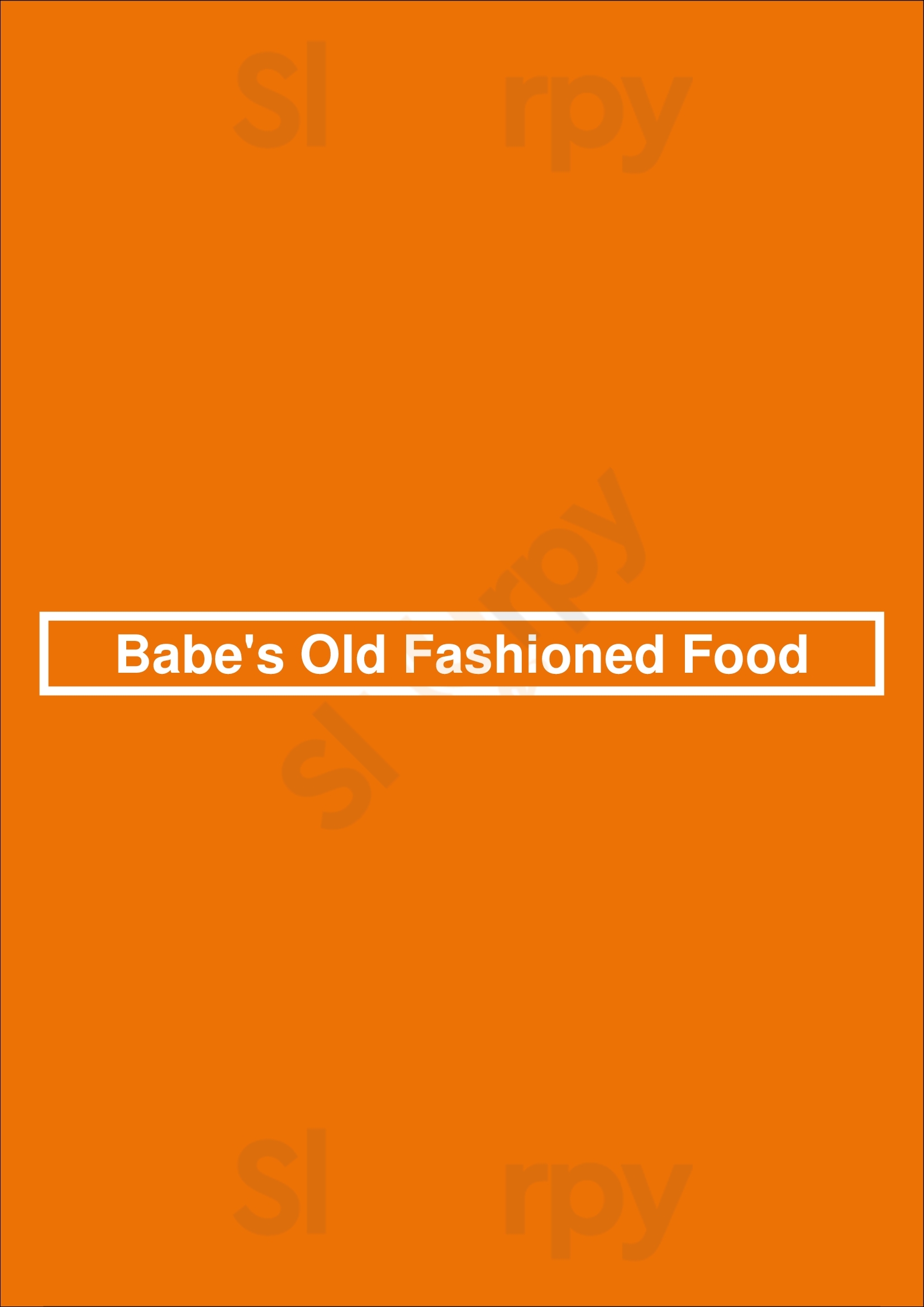 Main Menu - Babe's Old Fashioned Food